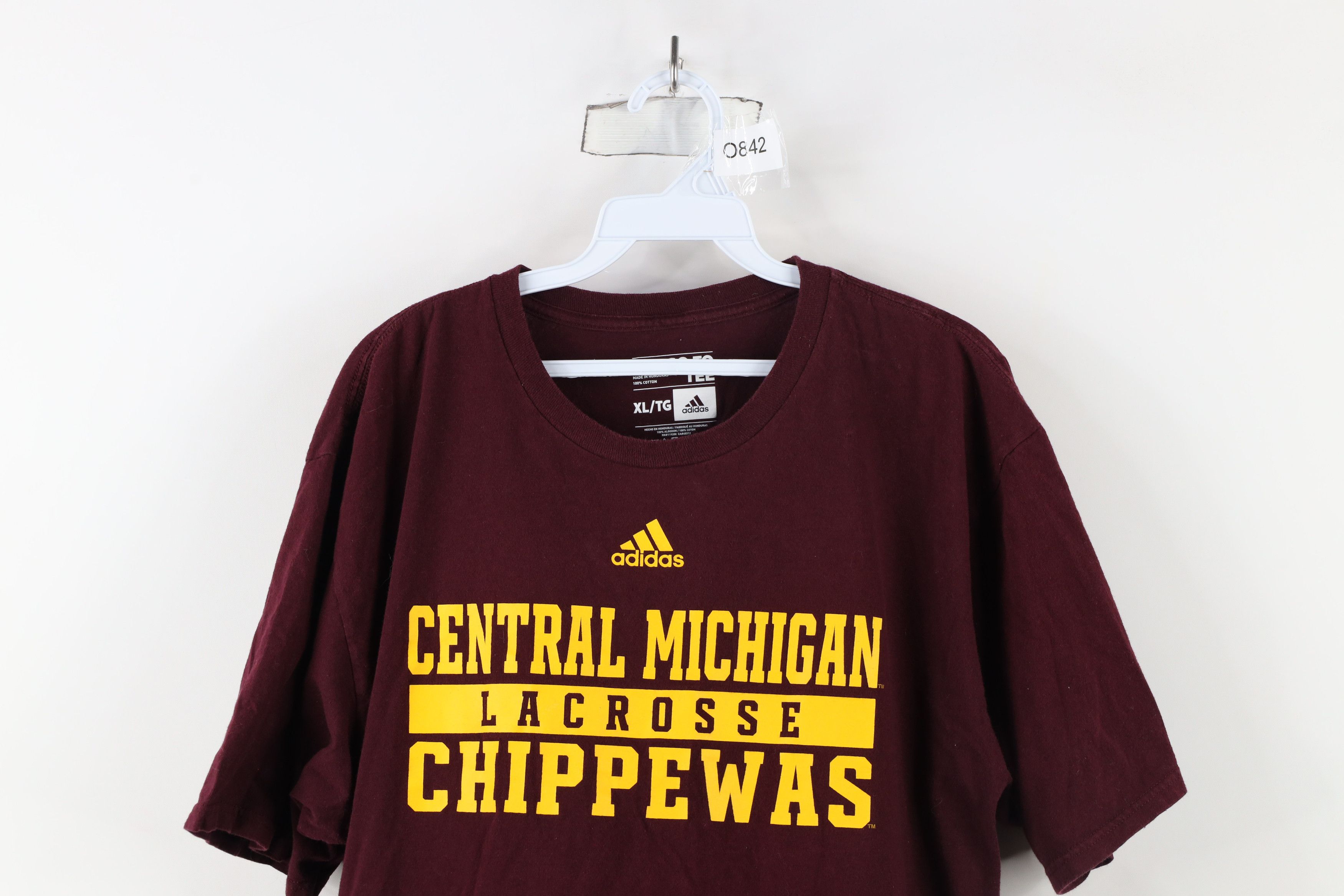 Adidas × Vintage Adidas Central Michigan University Lacrosse T-Shirt Red Size US XL / EU 56 / 4 - 2 Thumbnail