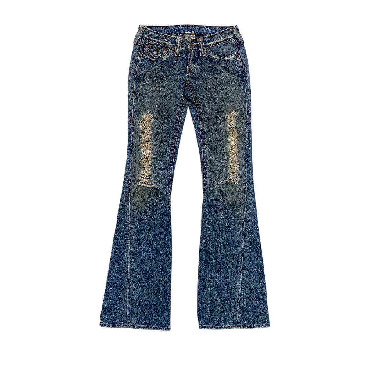 True Religion ☀️Vintage True Religion flare distressed jeans Size 27" / US 4 / IT 40 - 1 Thumbnail