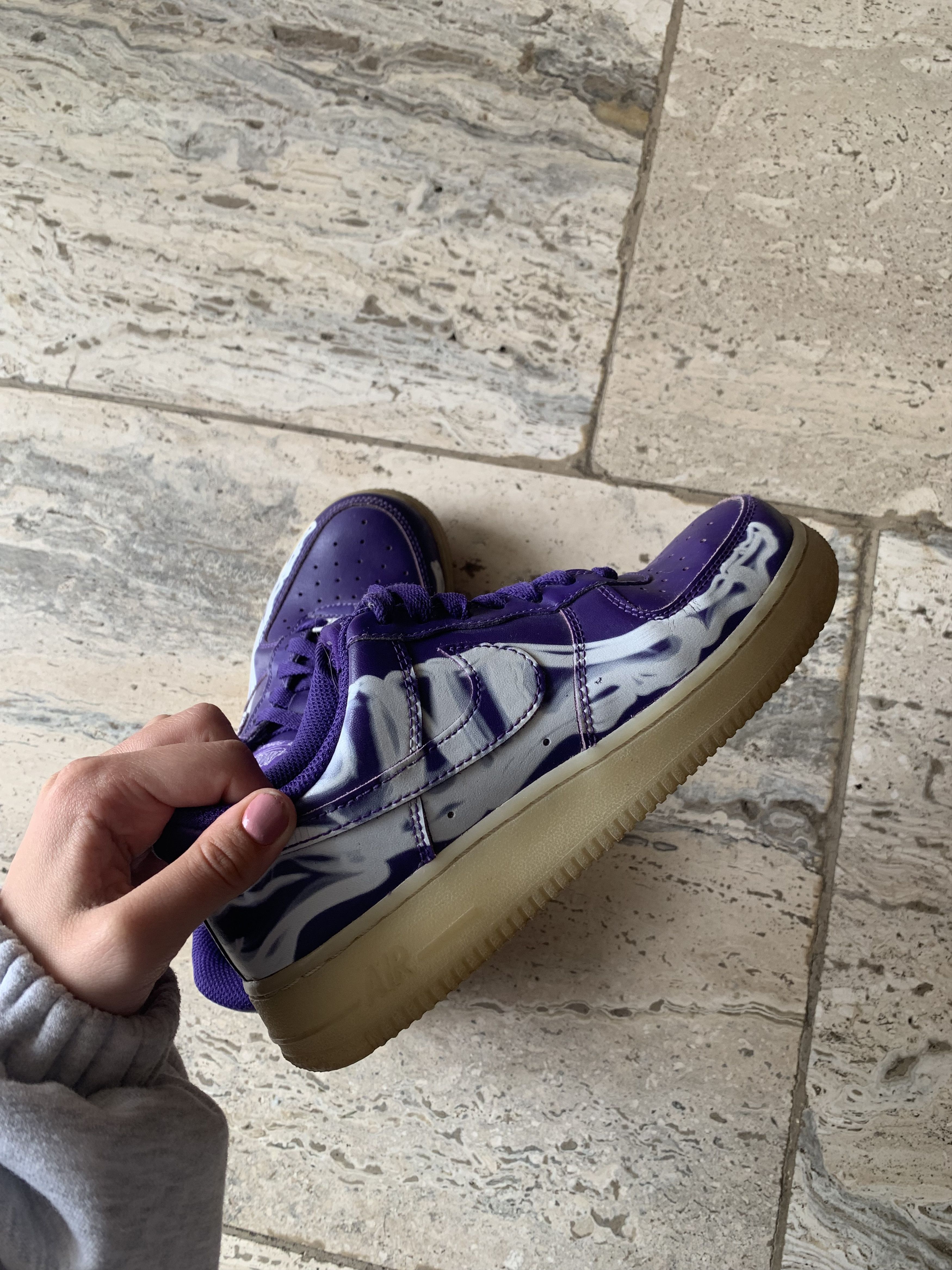 Nike NIKE AIR FORCE 1 LOW "PURPLE SKELETON" Size US 7.5 / IT 37.5 - 3 Thumbnail
