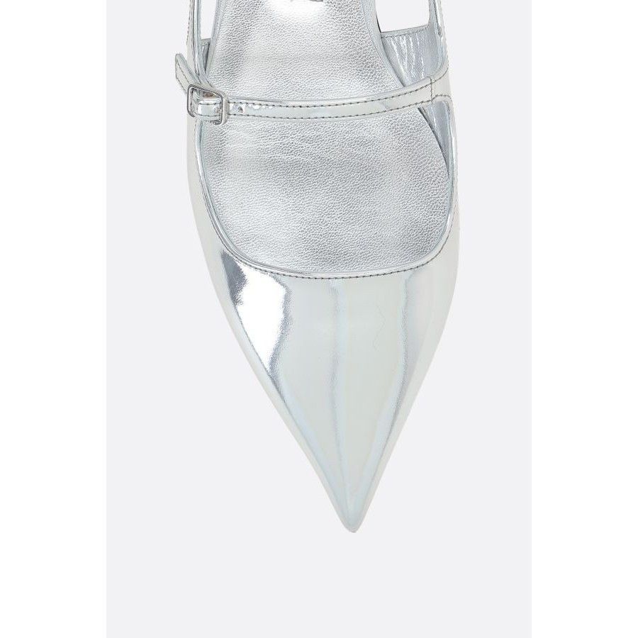 Jimmy Choo JIMMY CHOO Didi Silver Leather Flat Slingbacks New & Authent Size US 7.5 / IT 37.5 - 5 Thumbnail