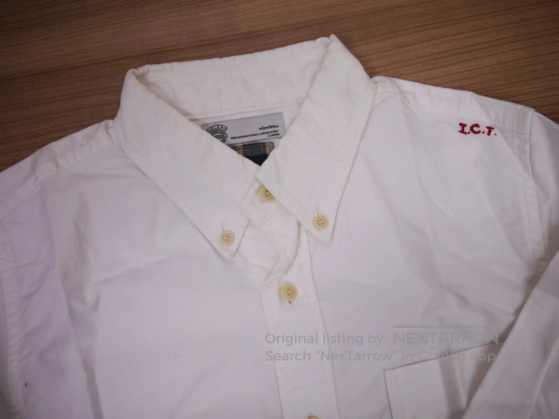 Visvim White Long Sleeve Shirt with Decorative Patches. Size US S / EU 44-46 / 1 - 4 Thumbnail