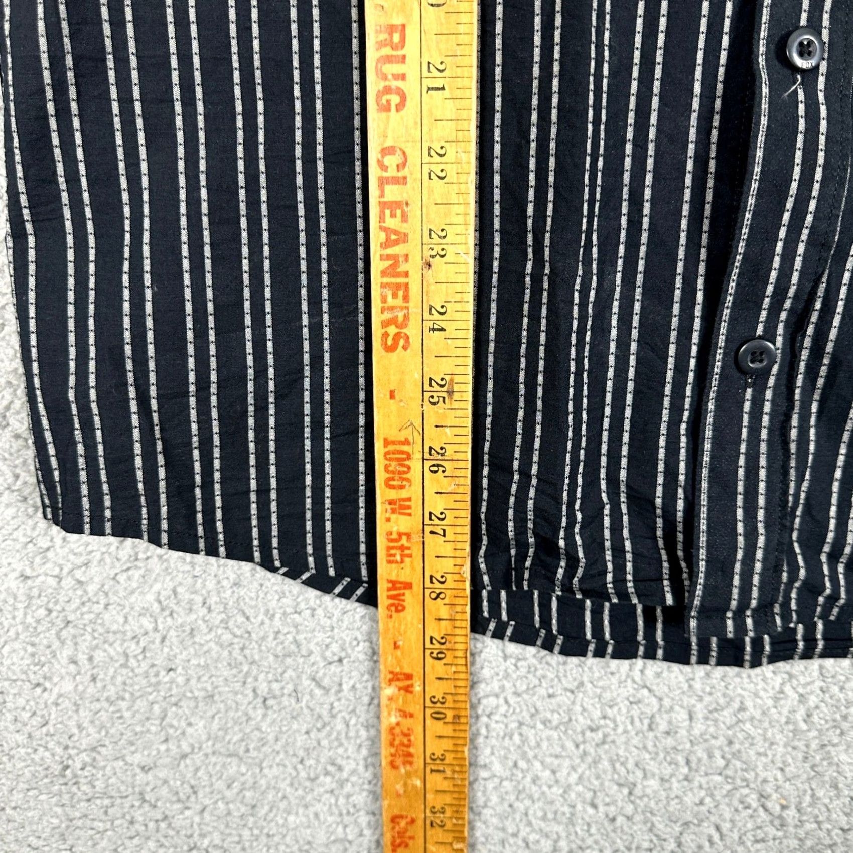 Vintage Fox Button-Up Shirt Mens Medium Black White Stripes Short Sleeve Pocket Stretch Size US M / EU 48-50 / 2 - 7 Thumbnail