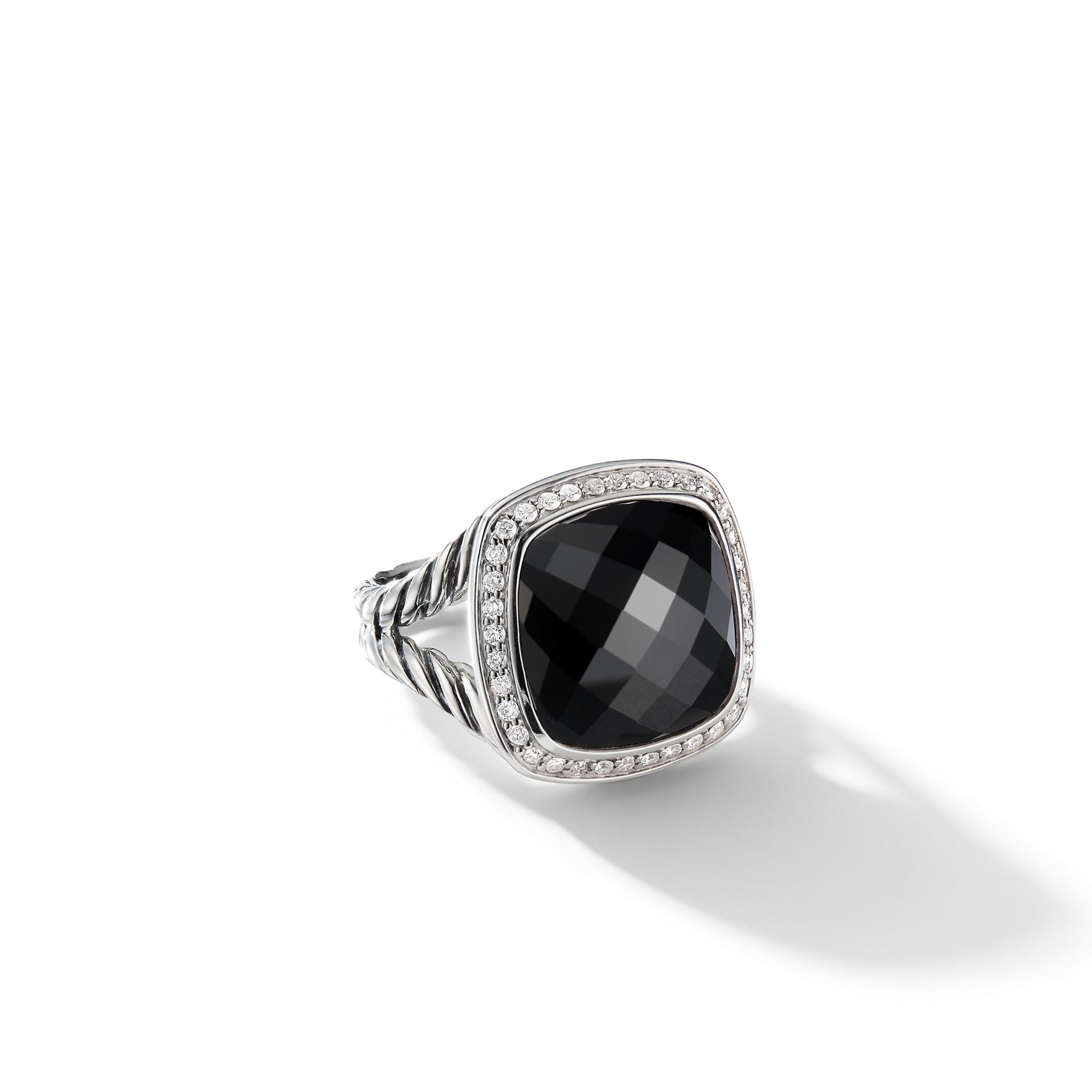 David Yurman o1w1db10525 R12454D Ring in Silver with Onyx and Diamond Size ONE SIZE - 1 Thumbnail