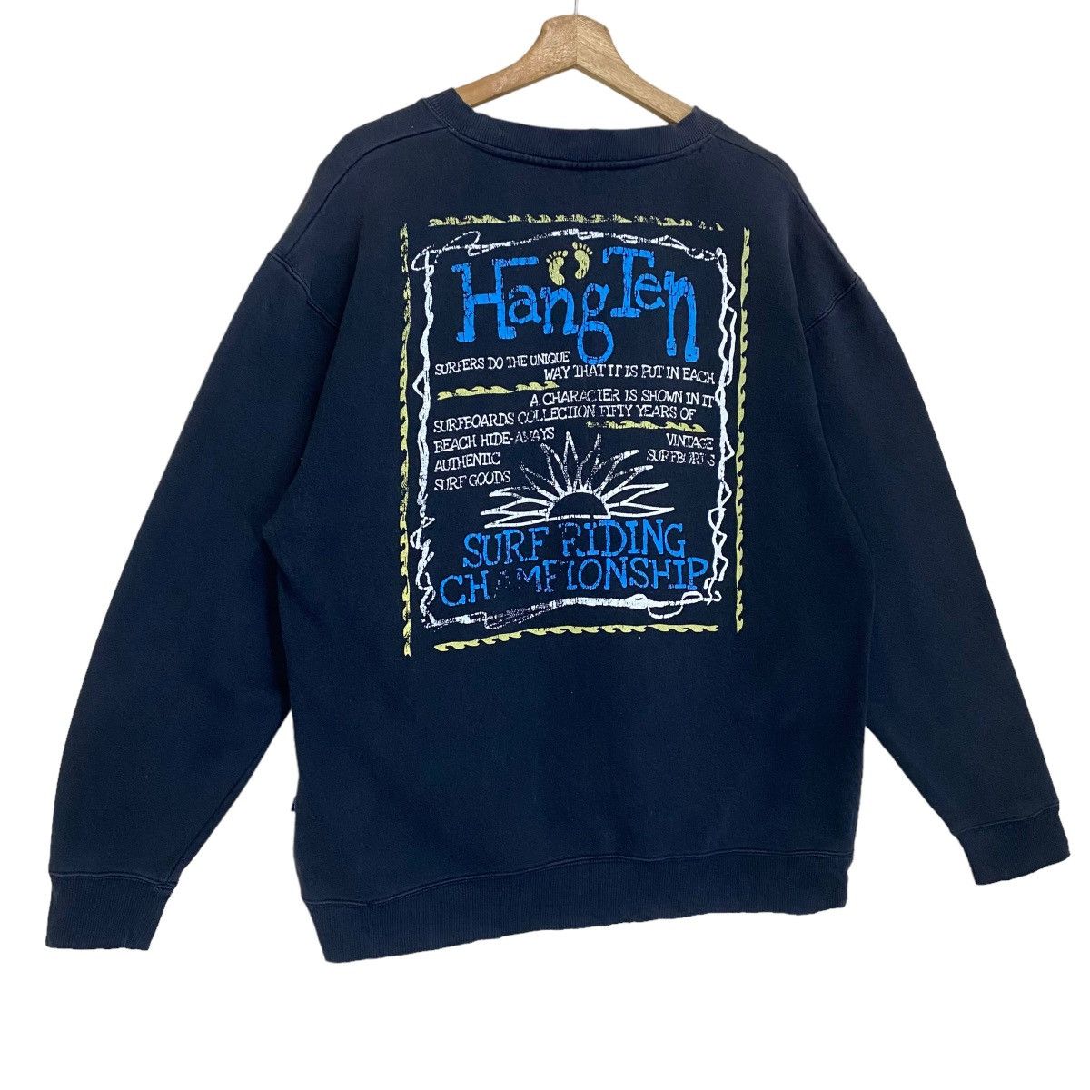 Billabong × Hang Ten × Quiksilver Vintage Hang Ten Big Logo Crewneck Sweatshirt Size US L / EU 52-54 / 3 - 2 Thumbnail