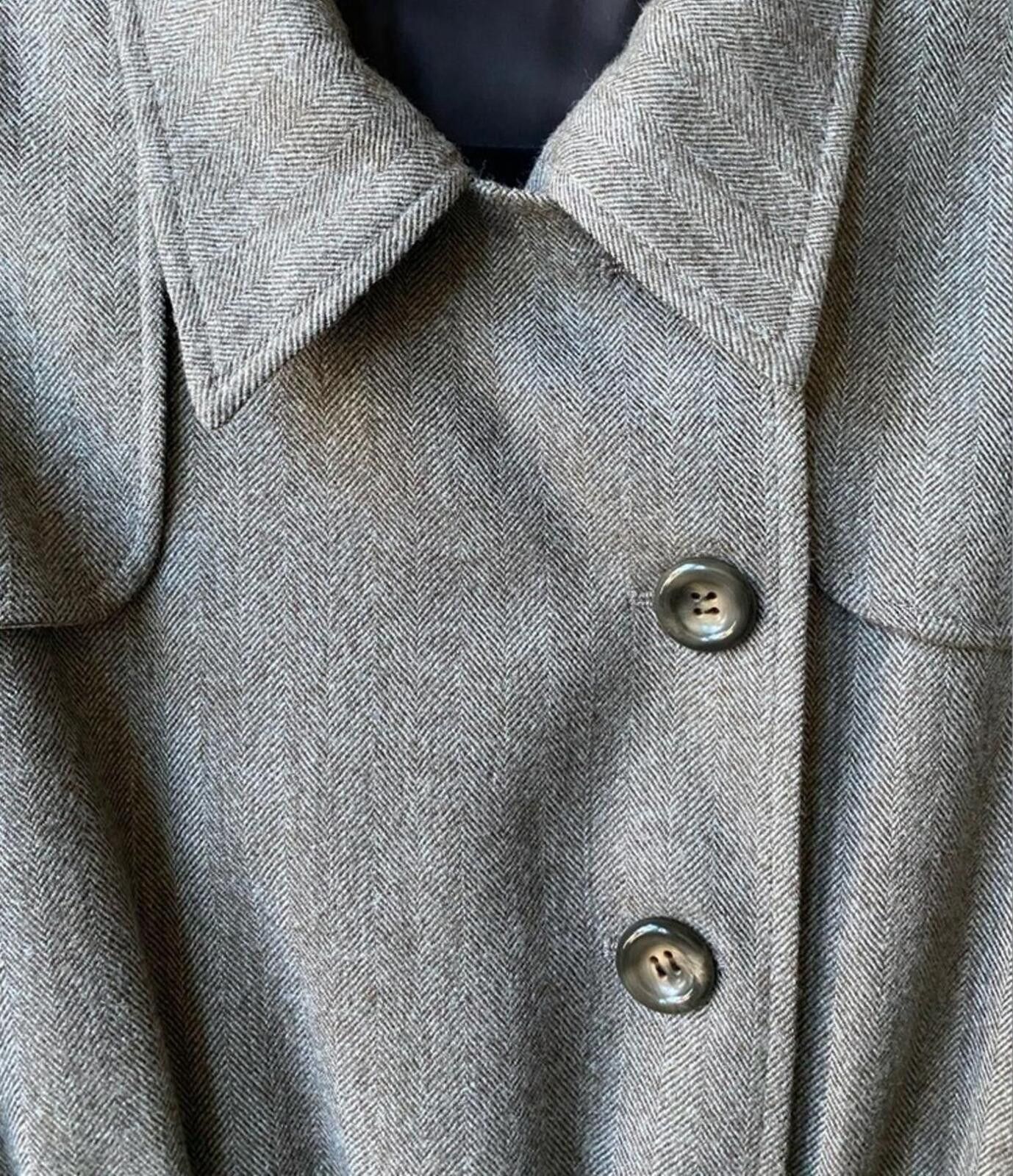 Valentino Valentino Boutique Herringbone Wool Dress Italy VTG Size S / US 4 / IT 40 - 3 Thumbnail