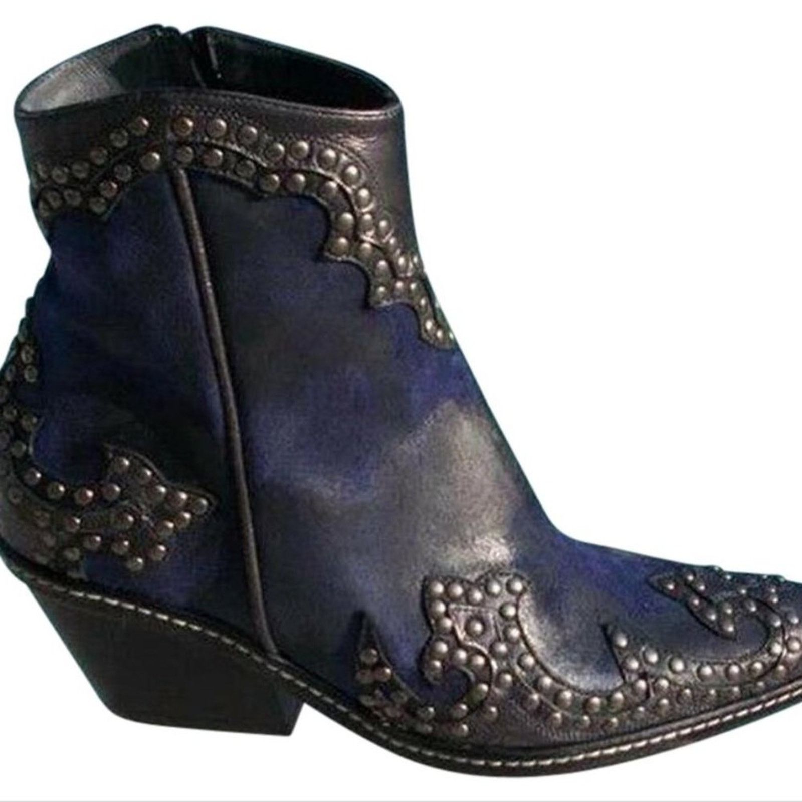Donald Pliner Donald Pliner Western Suede Metallic Leather Boot $625 NWT Size US 6 / IT 36 - 1 Thumbnail