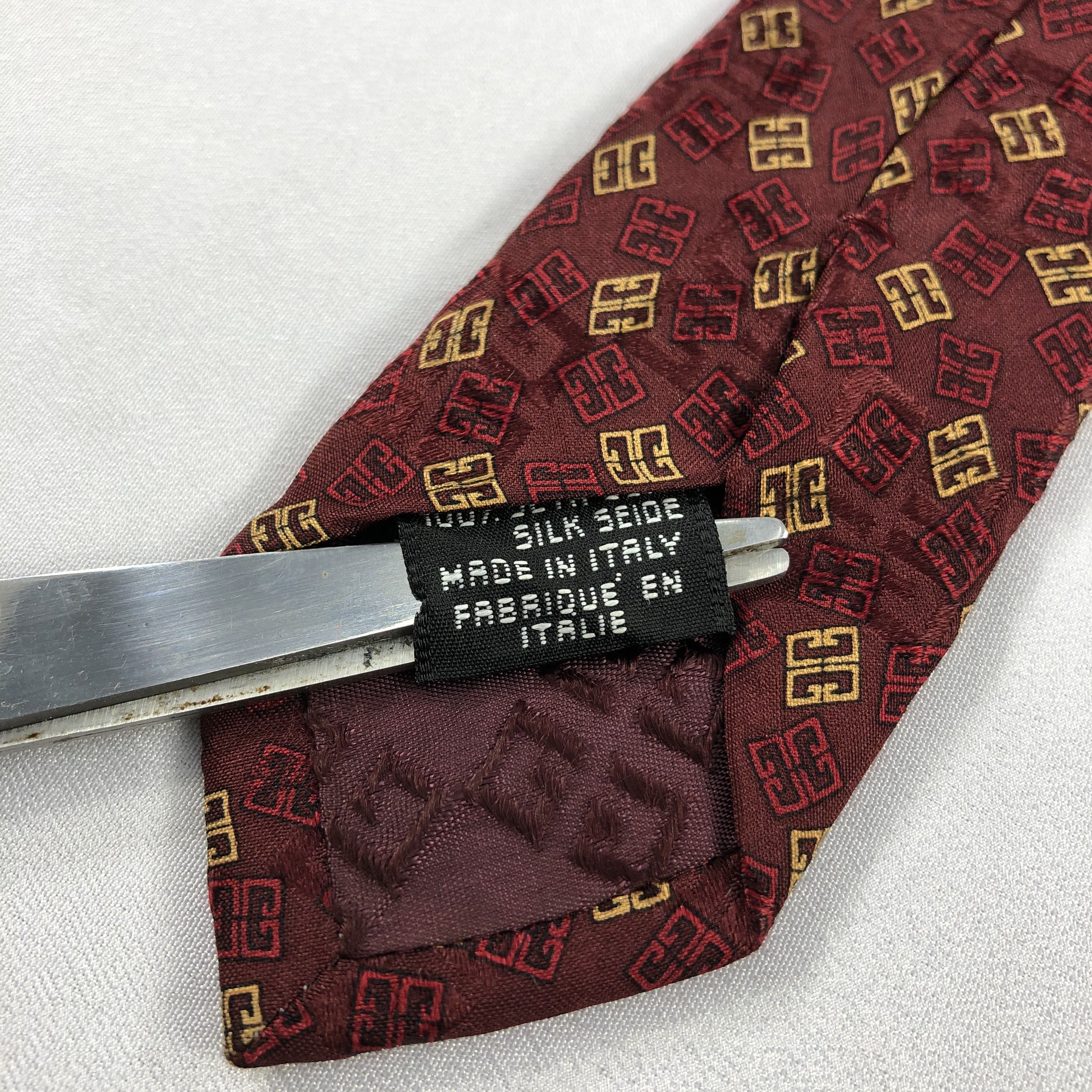 Givenchy Givenchy Monogram Silk Neck Ties T79 Size ONE SIZE - 6 Thumbnail