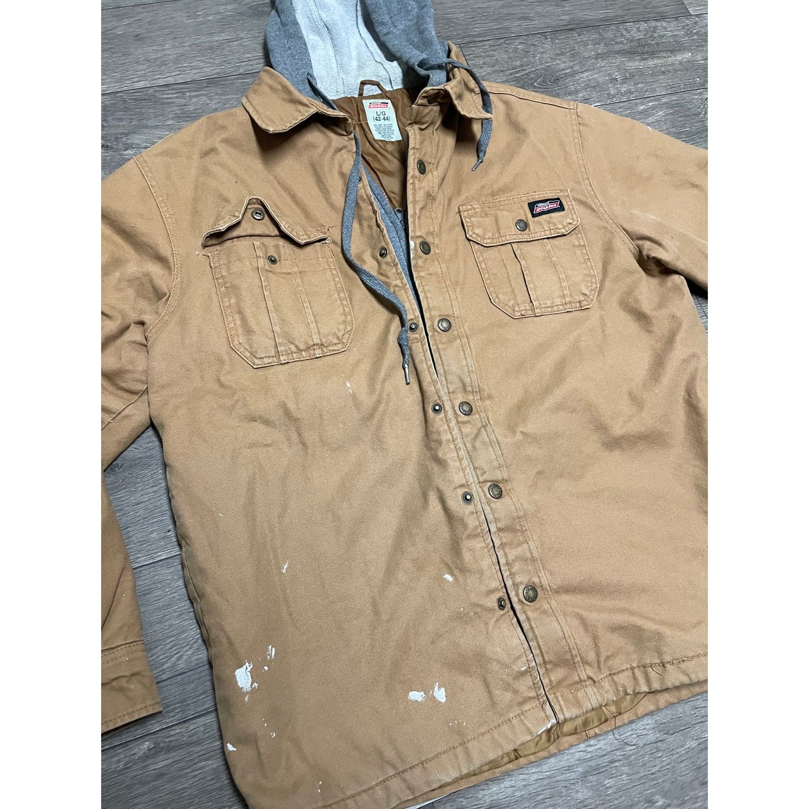 Dickies DICKIES Brown Quilted Long Sleeves Shirt Jacket Hooded Sz L Size US L / EU 52-54 / 3 - 3 Thumbnail