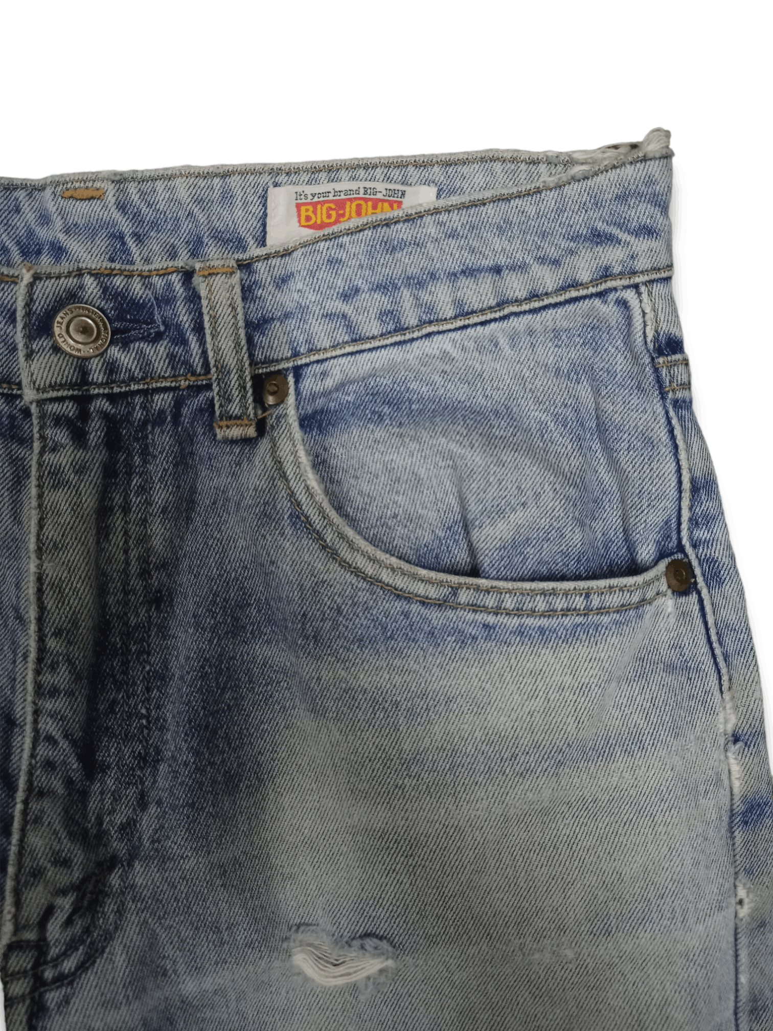 Japanese Brand Vintage Japanese Brand Blue Wash Loose Distressed Jeans Size US 28 / EU 44 - 6 Thumbnail
