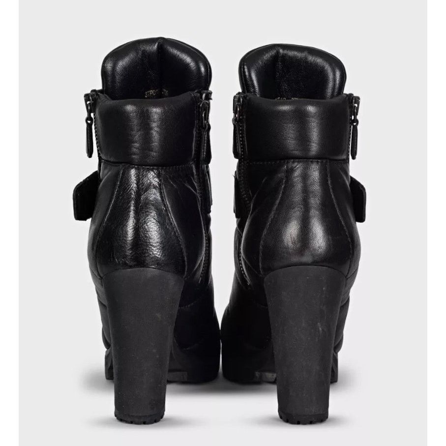 Prada Prada Sport Black Leather Ankle Boots Size 37.5 Size US 6.5 / IT 36.5 - 4 Thumbnail