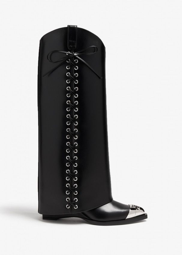 Givenchy o1srvl11e1224 Shark Lock Cowbody Boots in Black Size US 6 / IT 36 - 1 Thumbnail
