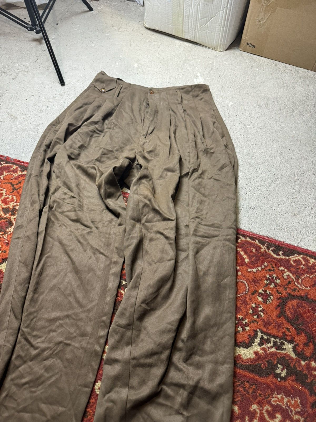 Designer × Vintage Vintage Y2K Marrathon Made in Italy Baggy Galifa Brown Pant Size US 34 / EU 50 - 2 Thumbnail