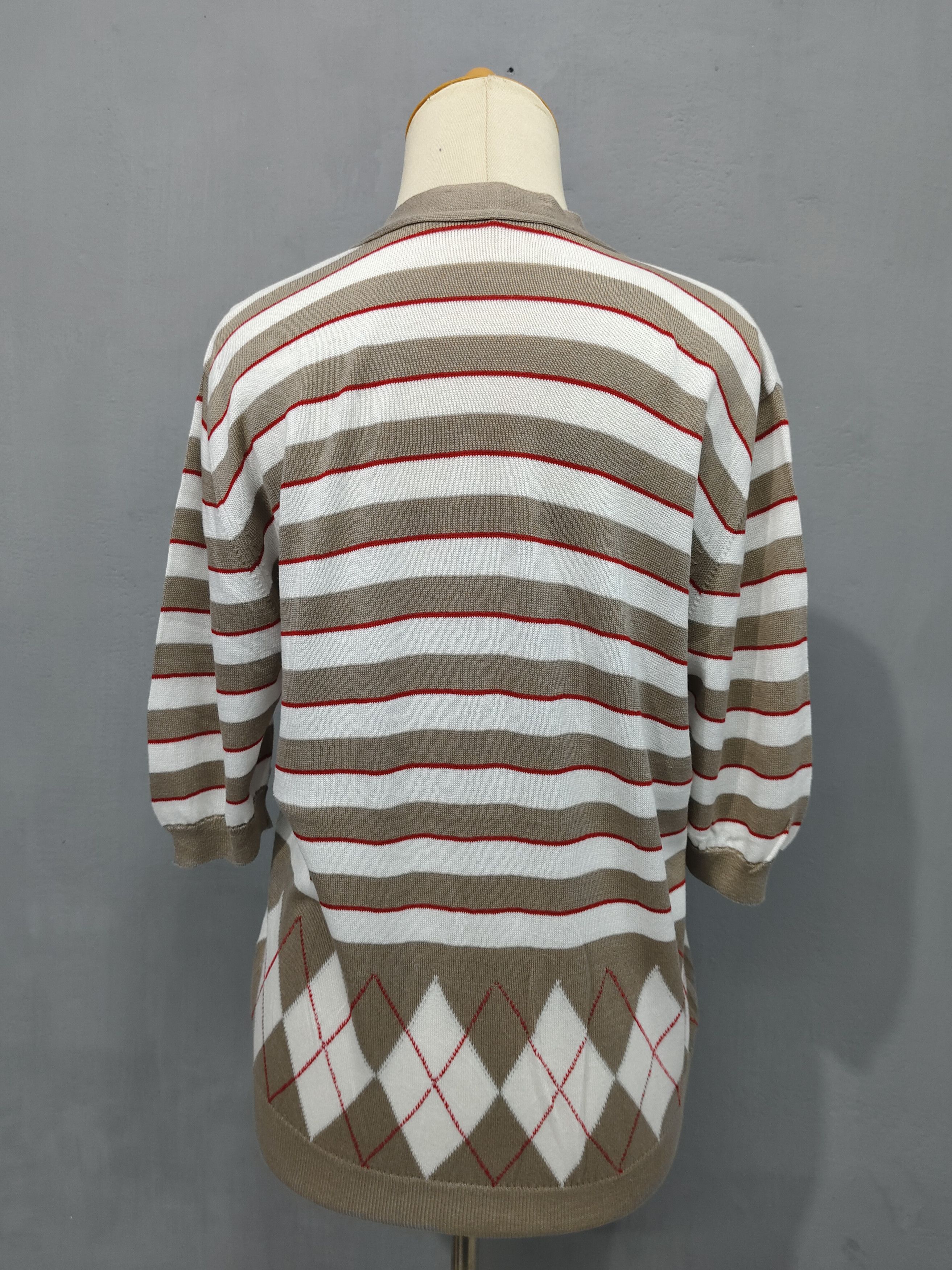 Jaeger 💥 Vtg Jaeger 💥 Striped Knit Short Cardigan Size L / US 10 / IT 46 - 4 Thumbnail