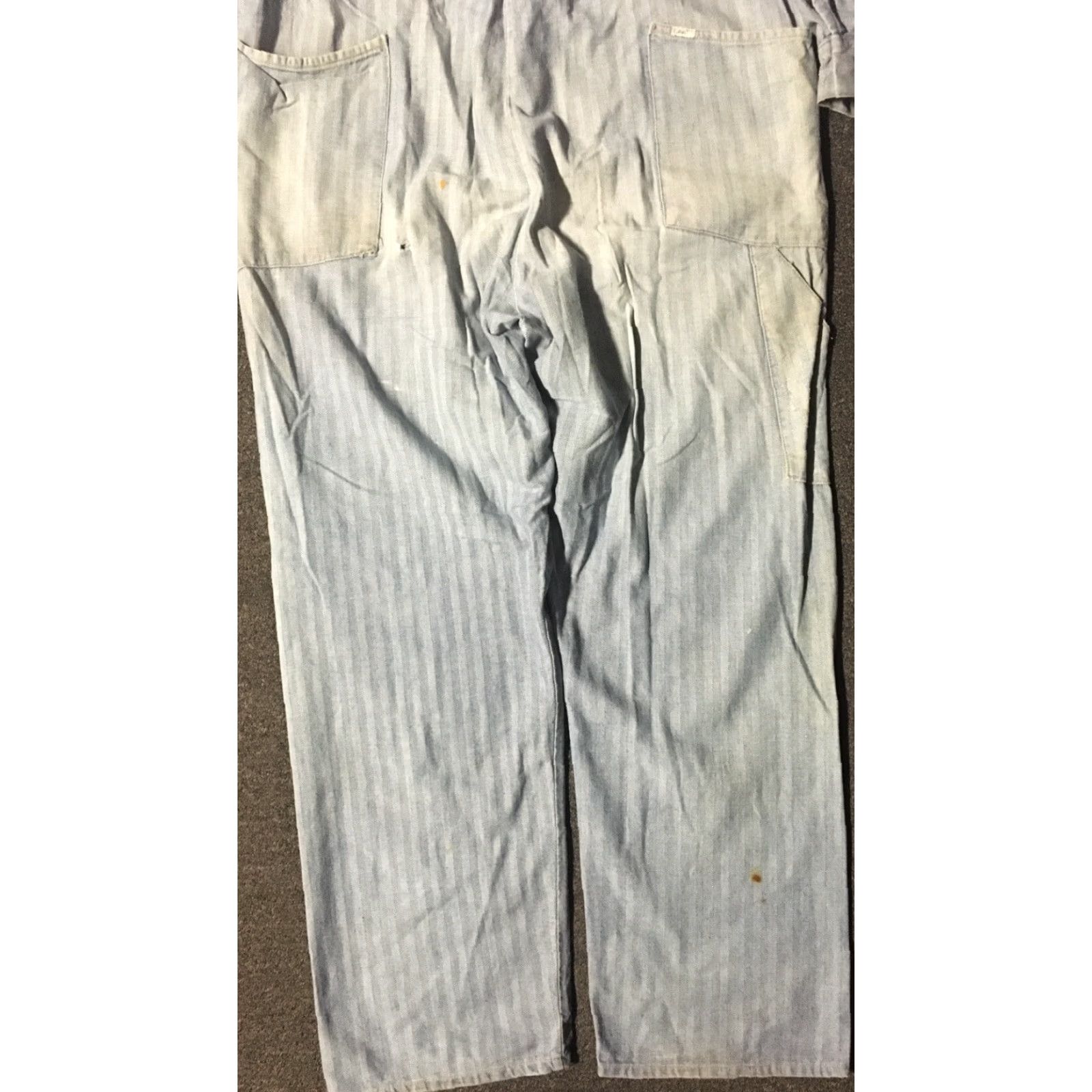 Lee VINTAGE 50s Lee Union Alls Herringbone Distressed Sanforized Coveralls Long Sleeve 100% Cotton L/XL United States Mens Womens Boys Girls Size US 33 - 7 Thumbnail