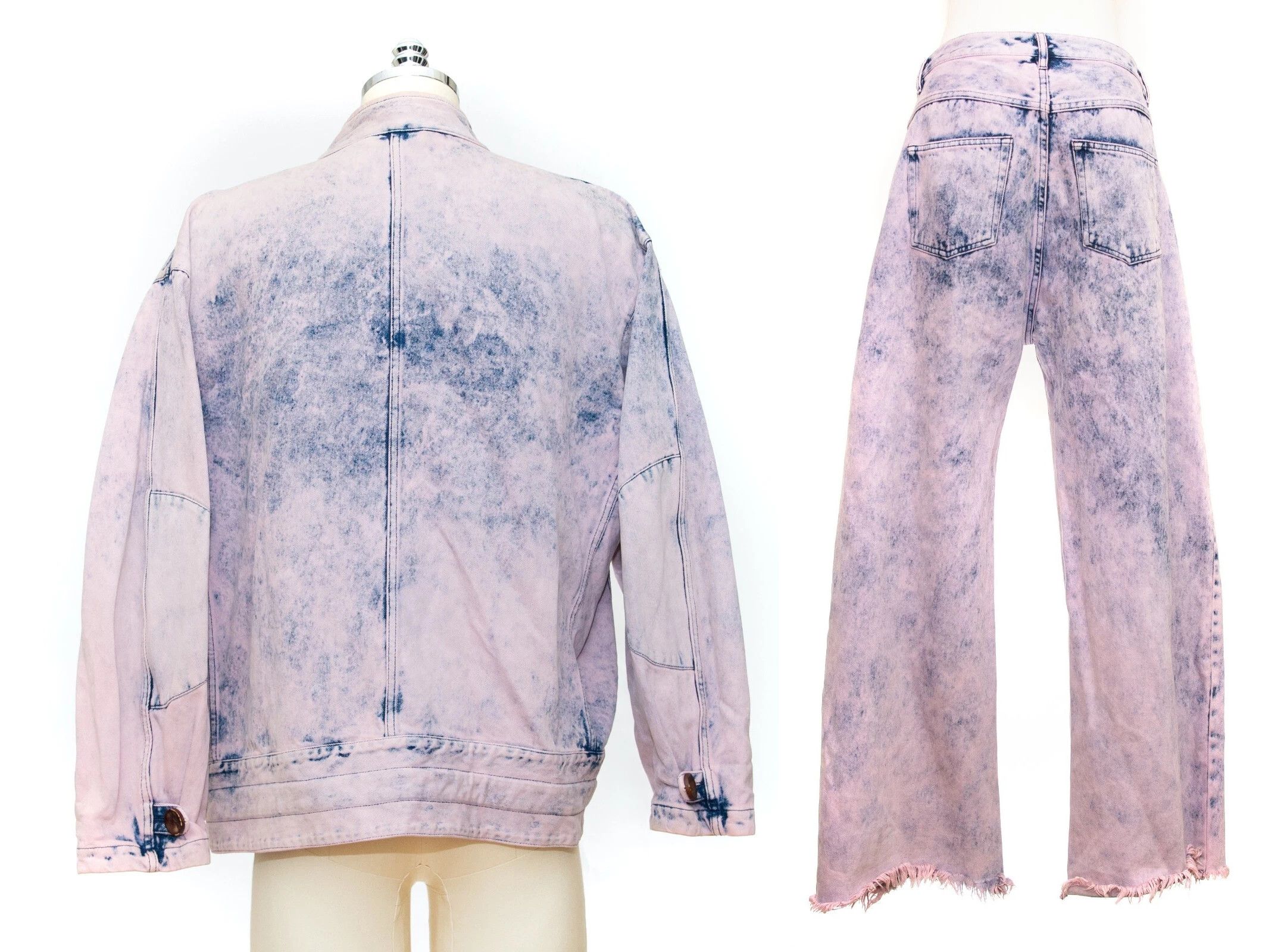 Marques'Almeida Marques Almeida Pink Denim Army Jacket and Jeans (BUNDLE) Size US 30 / EU 46 - 2 Thumbnail