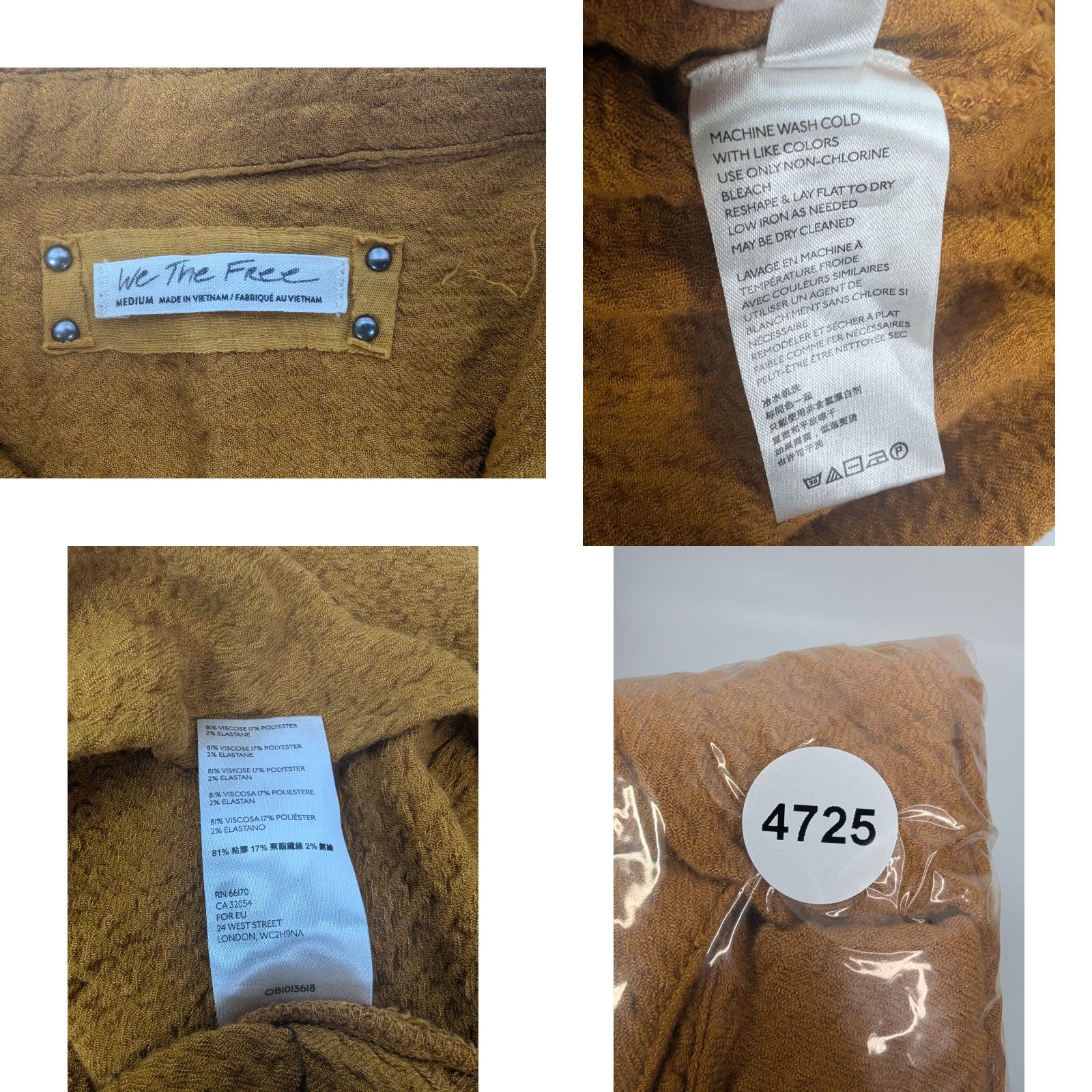 Vintage We the Free We the Free Women's Size Medium Mustard Orange Hidden Valley Button Top Shirt Oversized Button-Up Size M / US 6-8 / IT 42-44 - 8 Thumbnail