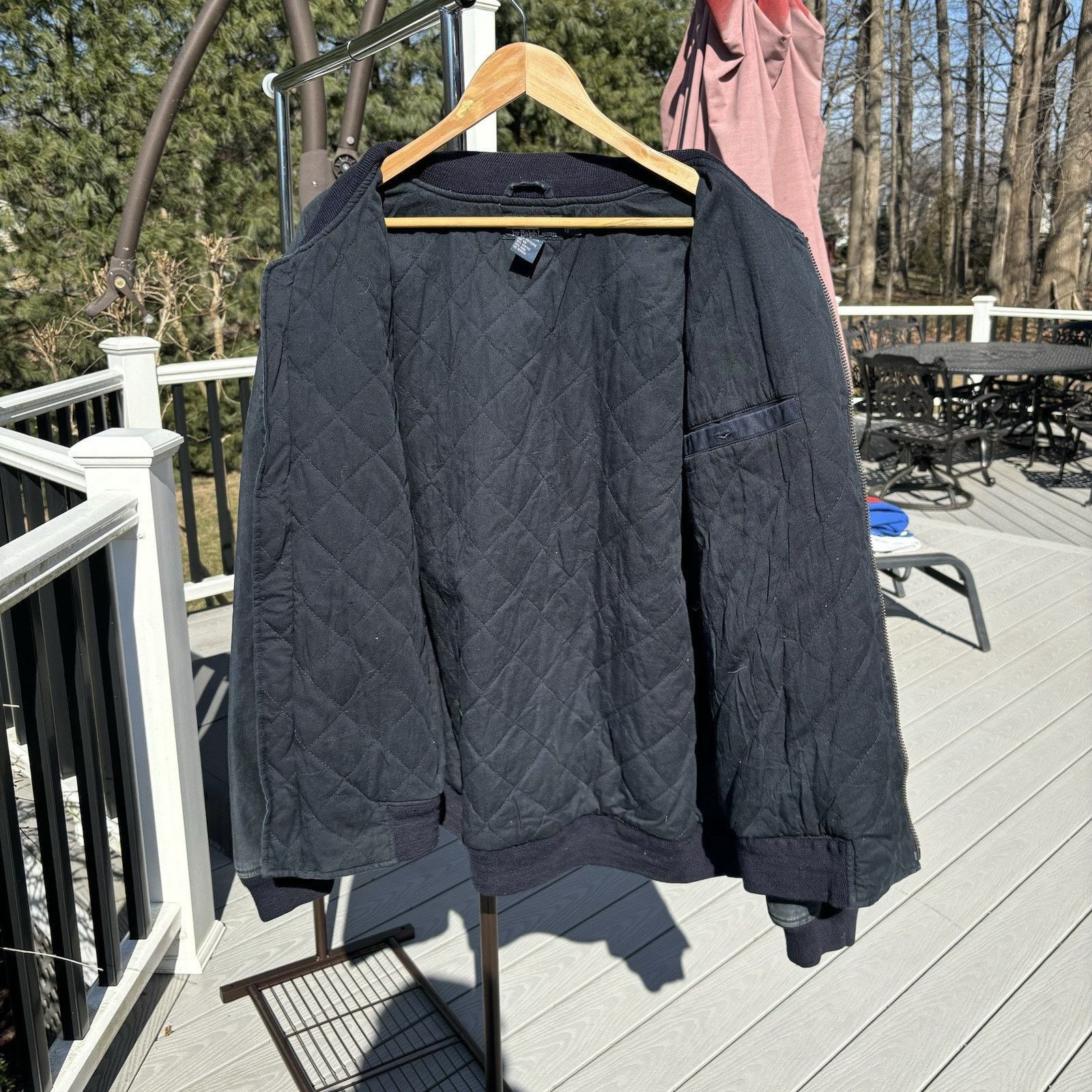 Polo Ralph Lauren Vintage Polo Ralph Lauren Twill Bomber Jacket 90s Navy 2XL Size US XXL / EU 58 / 5 - 2 Thumbnail