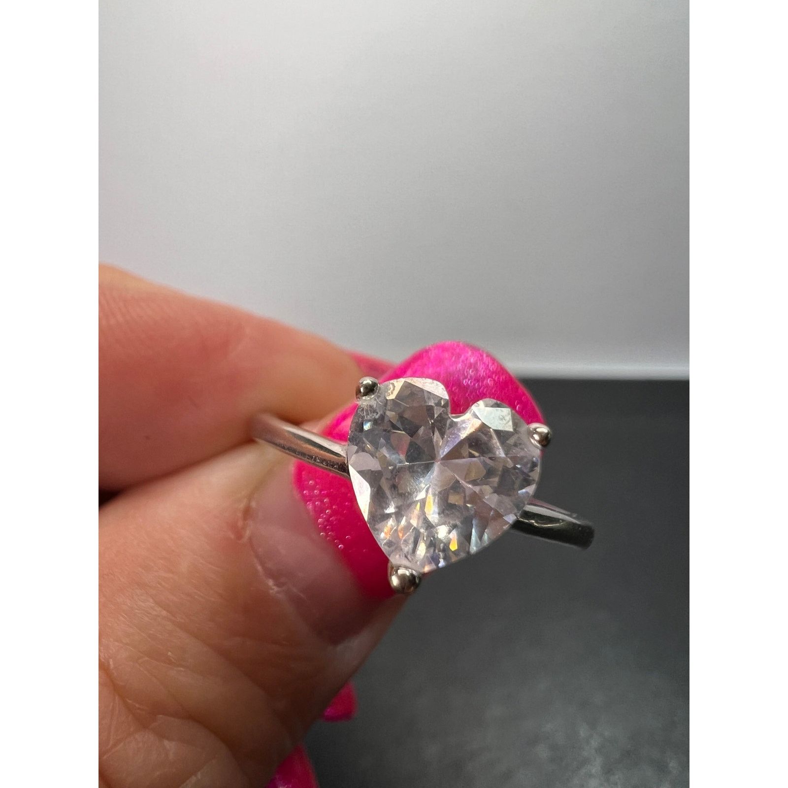 Other Cubic zirconia heart ring in sterling silver size 9 Size ONE SIZE - 1 Thumbnail