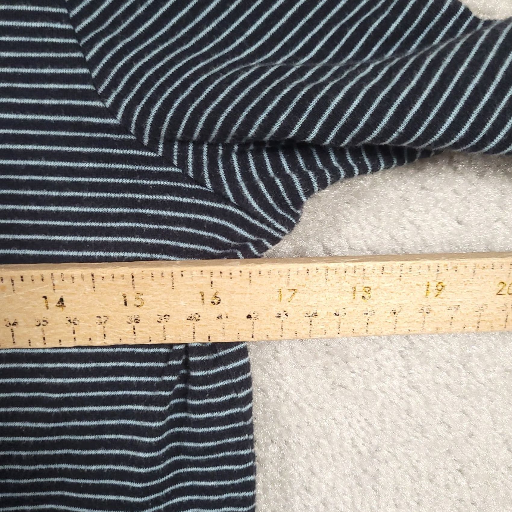 J. Jill J. Jill Striped Dress Shirt Navy Blue Mixed Media Cotton Shirttail Knee Length Women S Black? Size S / US 4 / IT 40 - 4 Thumbnail