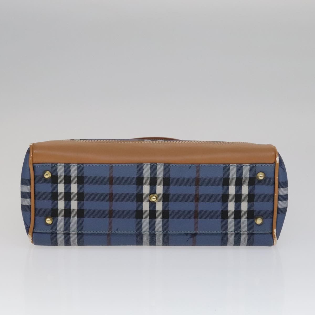 Burberry Burberry Nova Check Hand Bag Pvc Leather Blue Size ONE SIZE - 5 Thumbnail