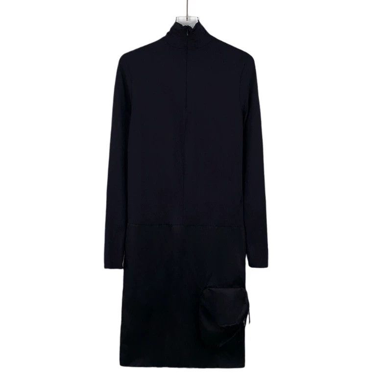 Prada Prada Black triangle stand-up collar long-sleeved dress Size XS / US 0-2 / IT 36-38 - 2 Thumbnail
