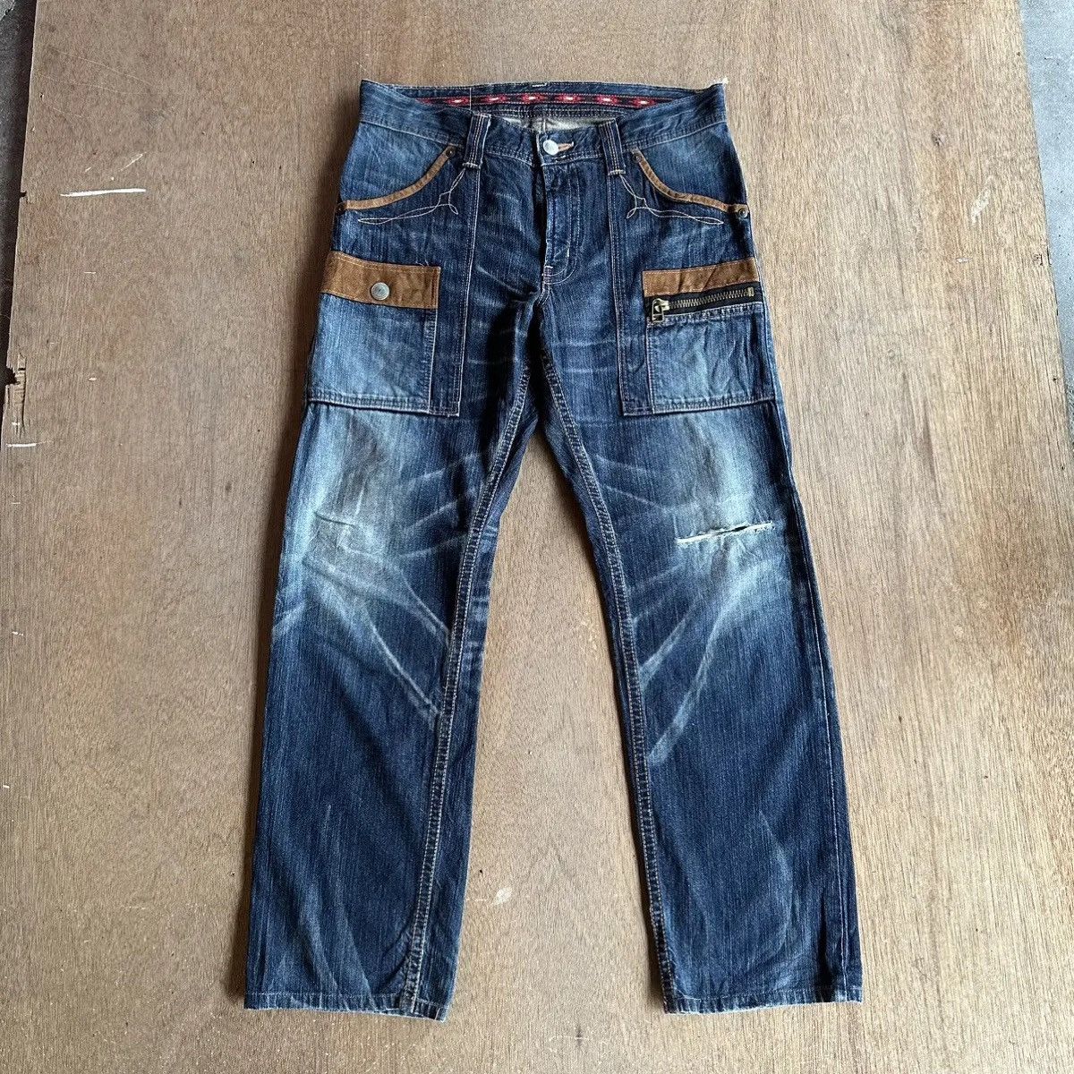 Japanese Brand STEALS🔥DISTRESSED DENIM VINTAGE EDWIN JEAN NICE FADING PANT Size US 34 / EU 50 - 1 Thumbnail
