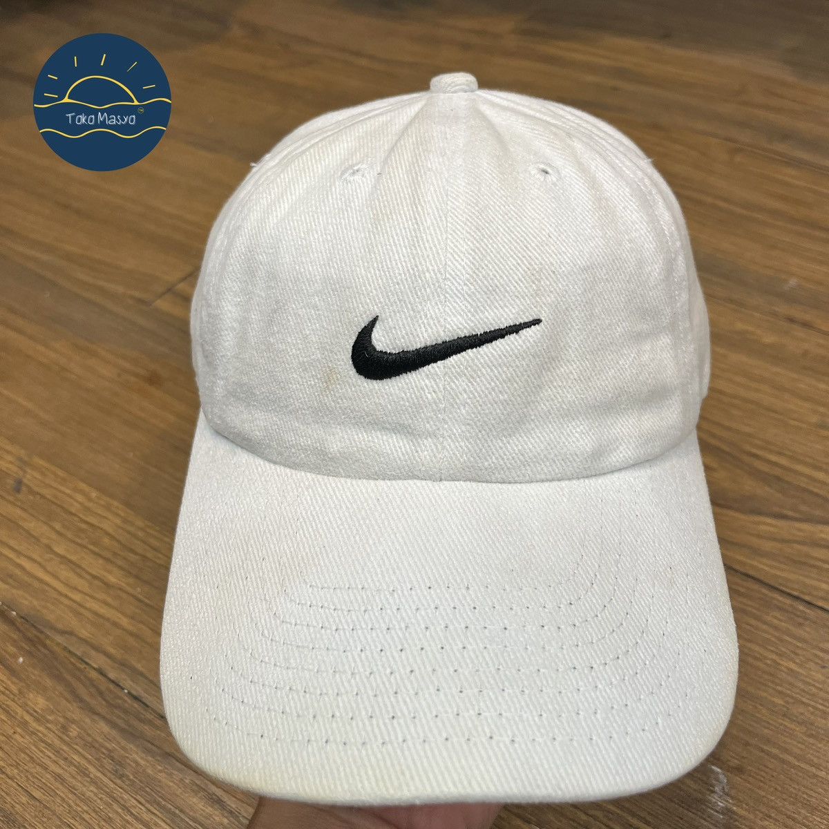 Nike × Vintage Vintage Nike 90’s Embroidered Swoosh Cap Green Visor - White Size ONE SIZE - 9 Thumbnail