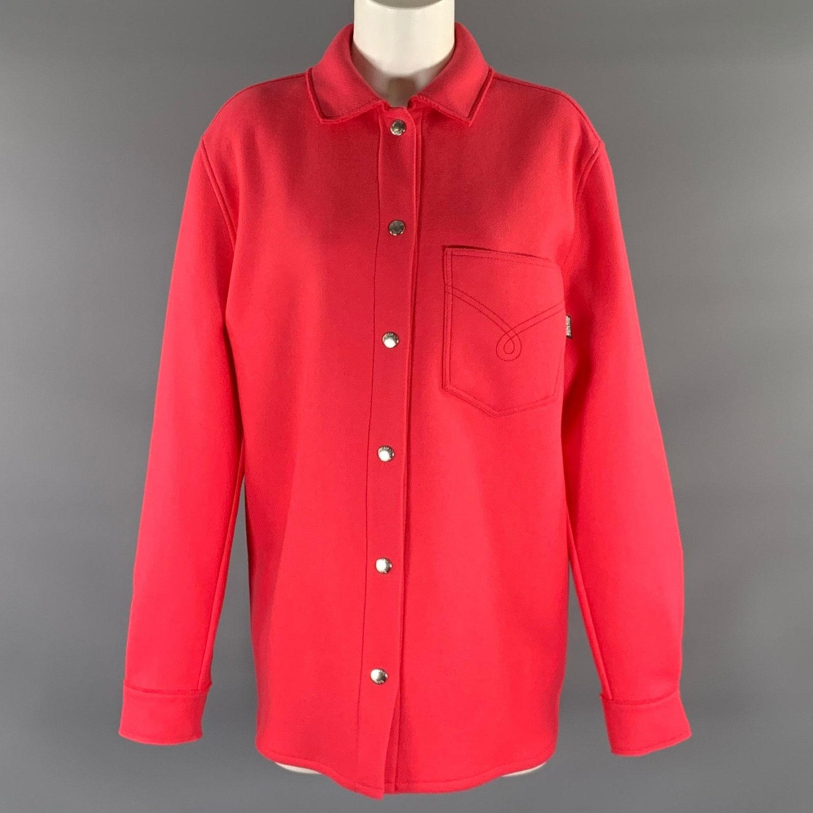 Moschino MOSCHINO JEANS Size 6 Pink Wool Polyamide Snaps Shirt Size M / US 6-8 / IT 42-44 - 1 Thumbnail