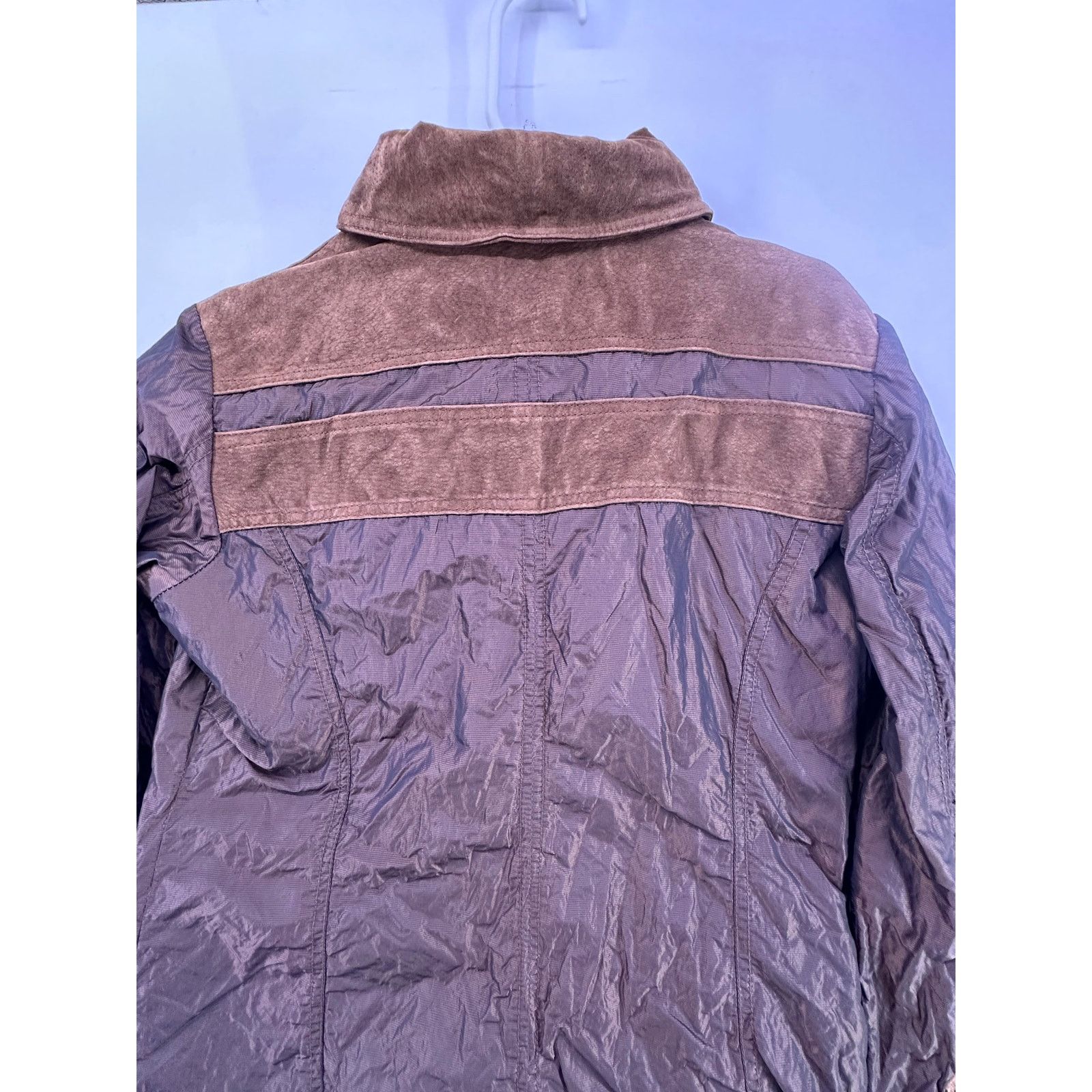 & Other Stories Vintage Chicos Brown Leather Suede Trim Nylon Jacket Size 0 Size XS / US 0-2 / IT 36-38 - 12 Thumbnail
