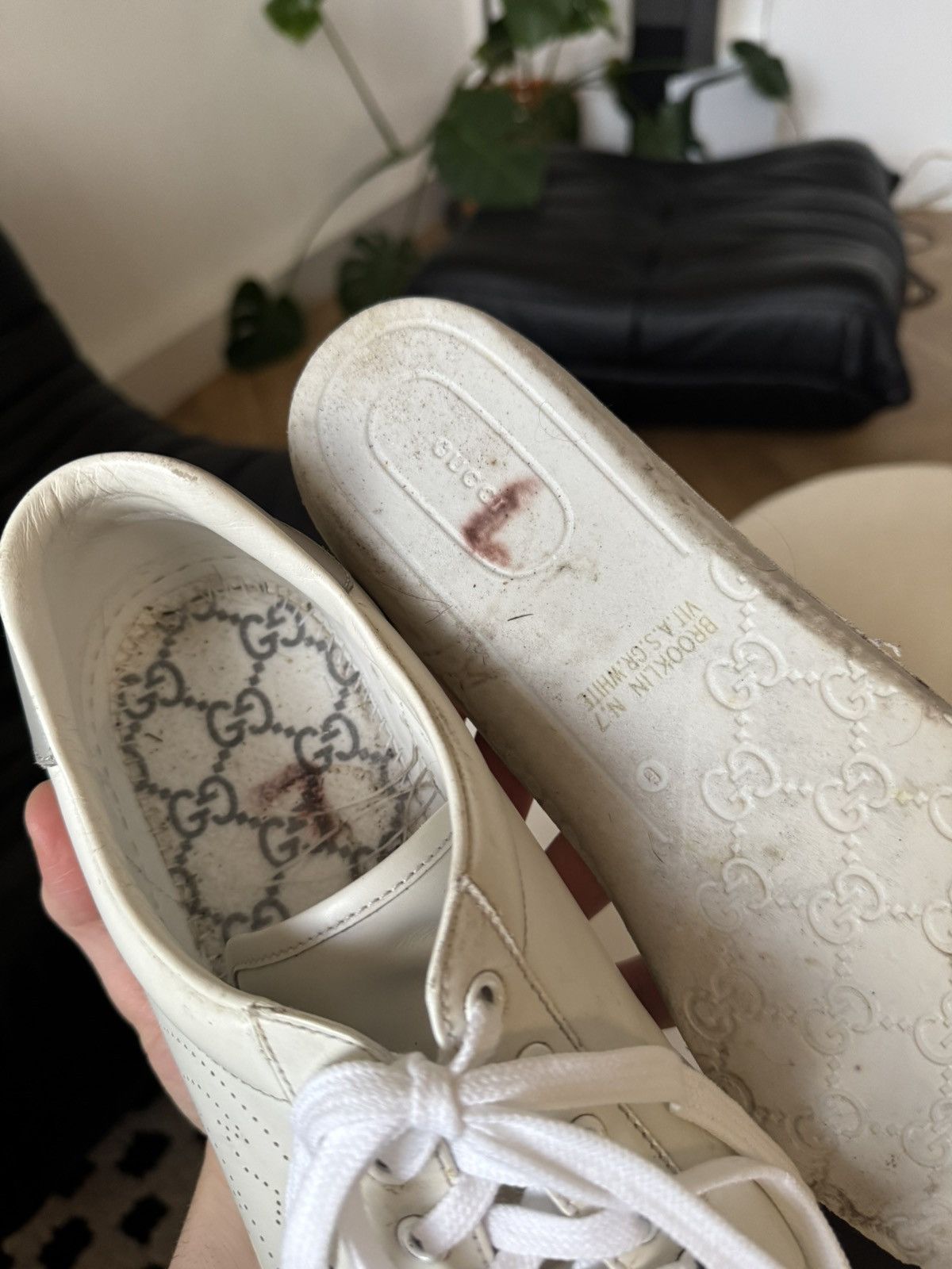 Gucci Gucci Ace Low White Leather Sneakers Designer Luxury Hype Size US 7 / EU 40 - 8 Thumbnail