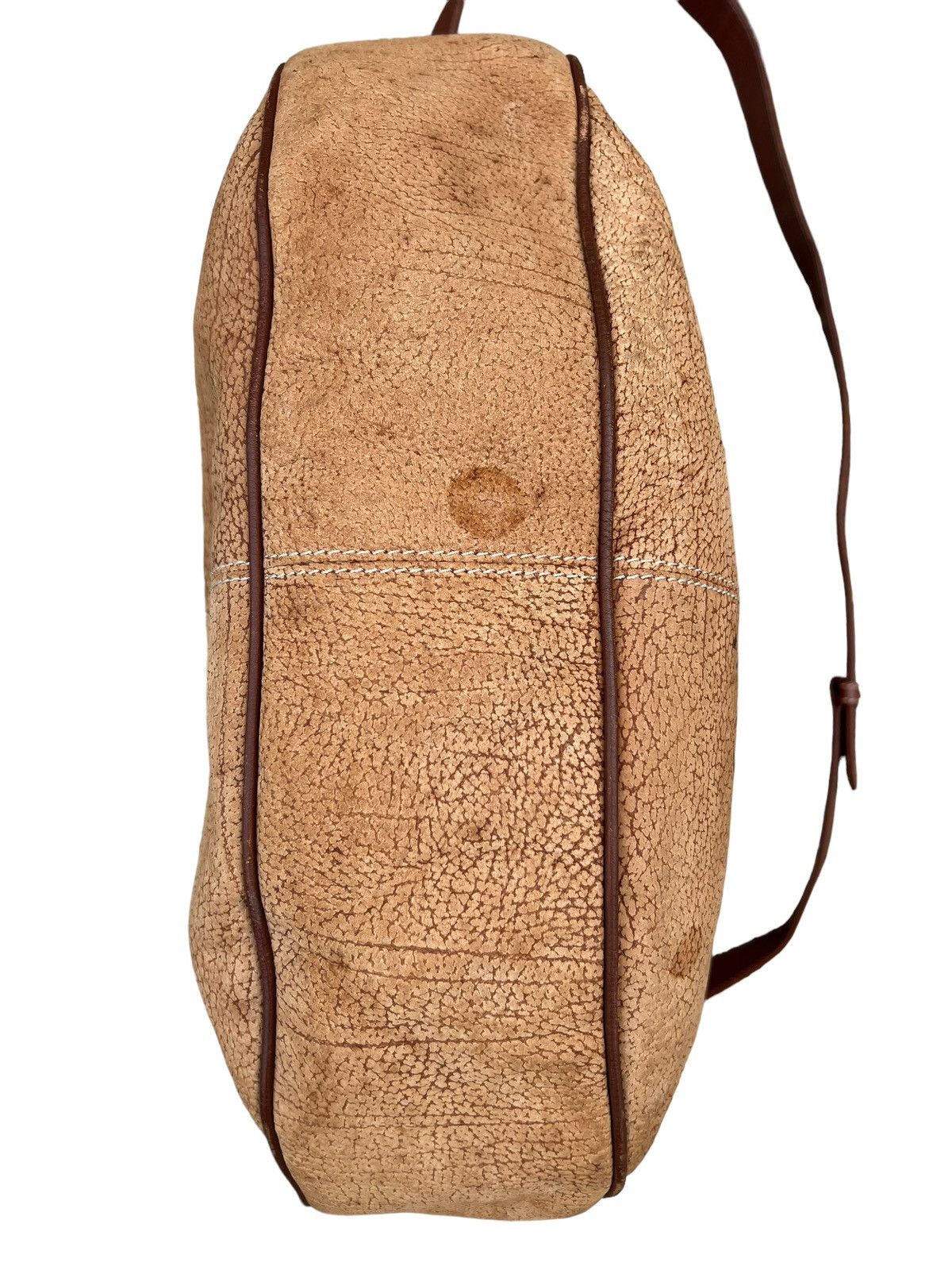 Leather Vintage LLADRO Stains Patina Huge Leather Bag Size ONE SIZE - 16 Thumbnail