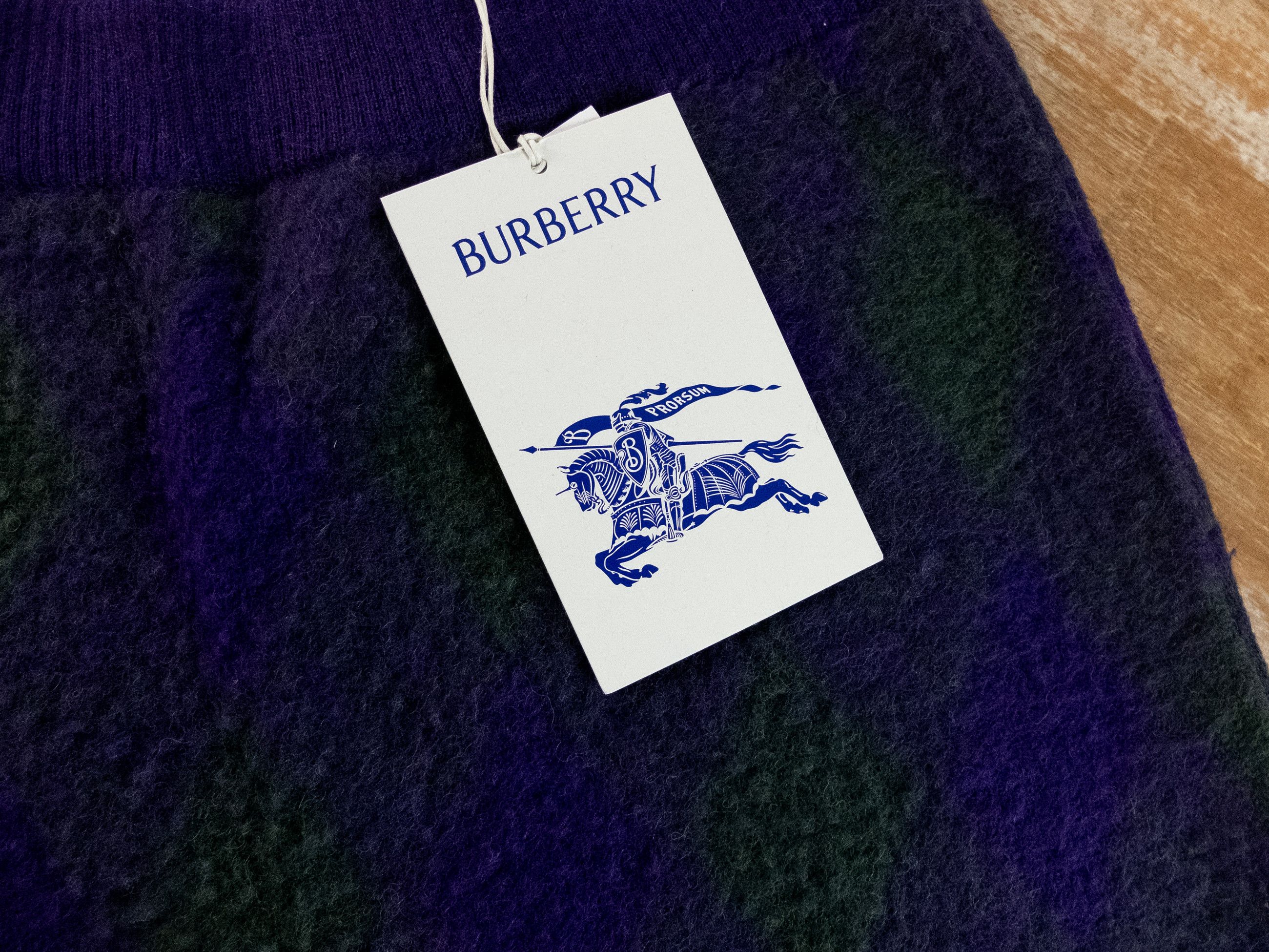 Burberry BURBERRY green purple argyle knit wool skirt Daniel Lee Size 30" / US 8 / IT 44 - 6 Thumbnail