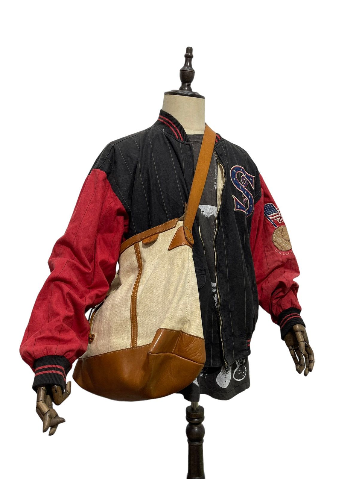 Japanese Brand Messenger Bag Teha Amana Leather Cotton Canvas Size ONE SIZE - 2 Thumbnail