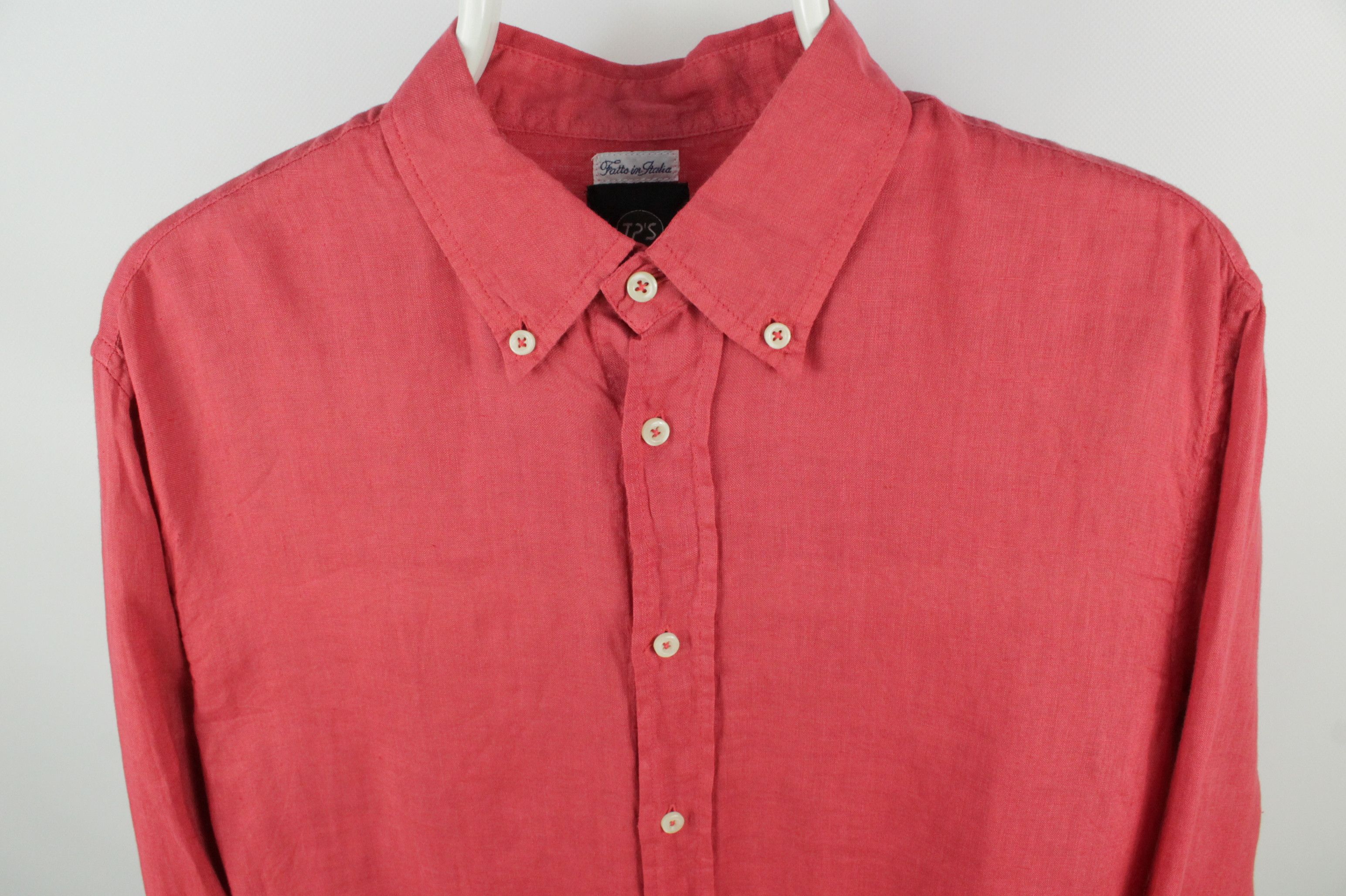 Other TP'S Natural Tex Red Linen Casual Relax Fit Shirt Men's Size US M / EU 48-50 / 2 - 2 Thumbnail