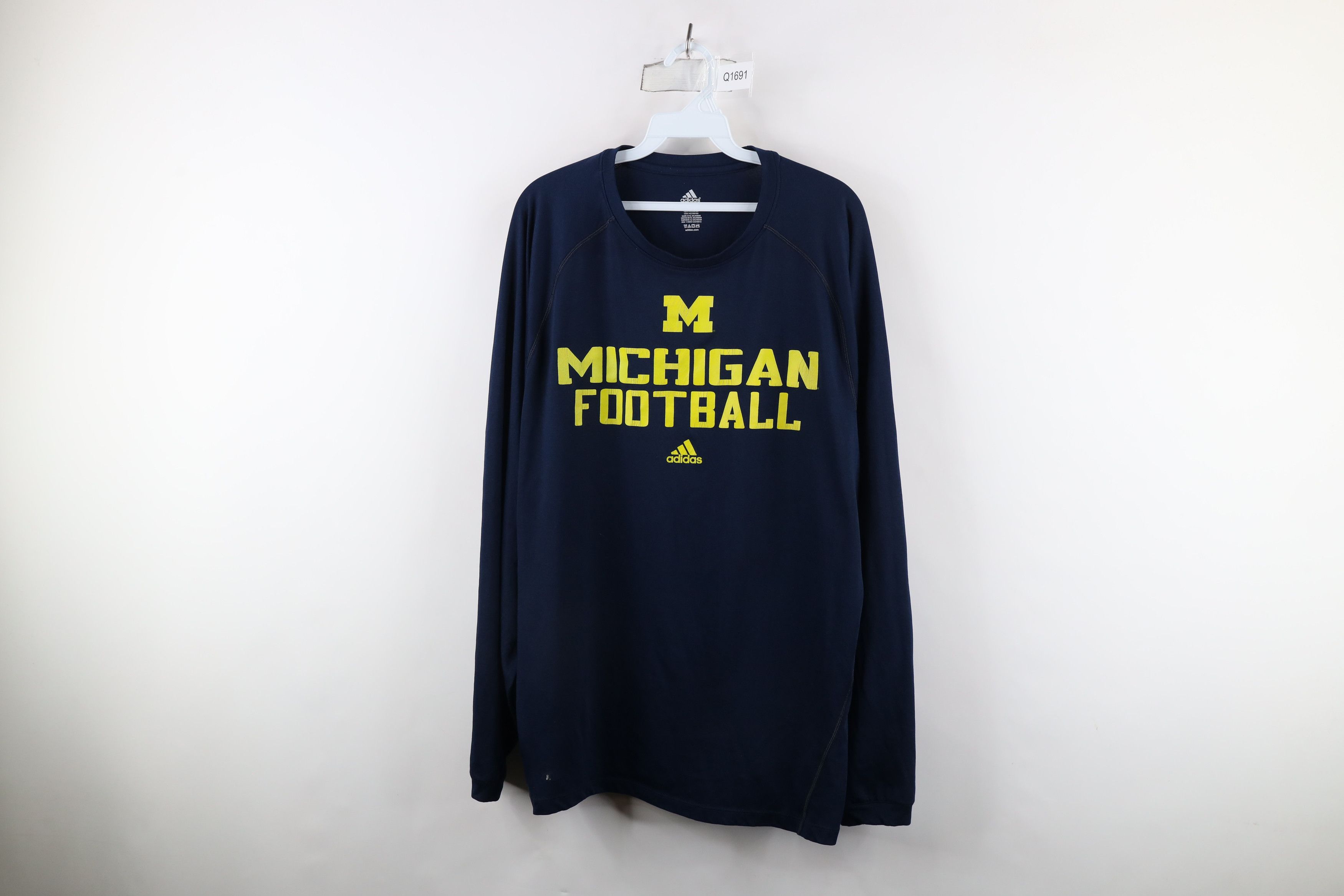 Adidas × Vintage Adidas University of Michigan Football Long Sleeve T-Shirt Size US XXL / EU 58 / 5 - 1 Thumbnail