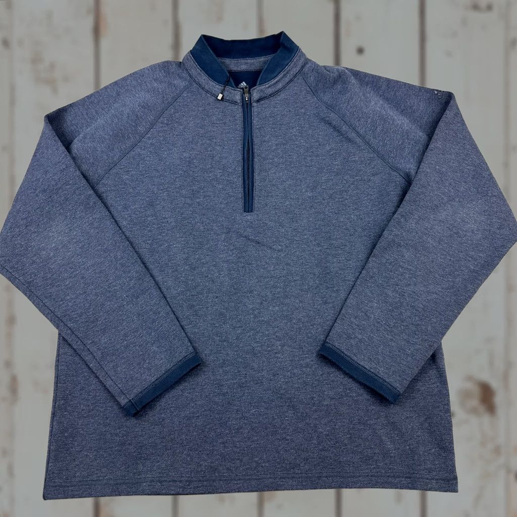 Adidas Adidas Club Sweatshirt Men Large Blue Solid 1/4 Zip Pullover Golfer Cover Up L Size US L / EU 52-54 / 3 - 1 Thumbnail