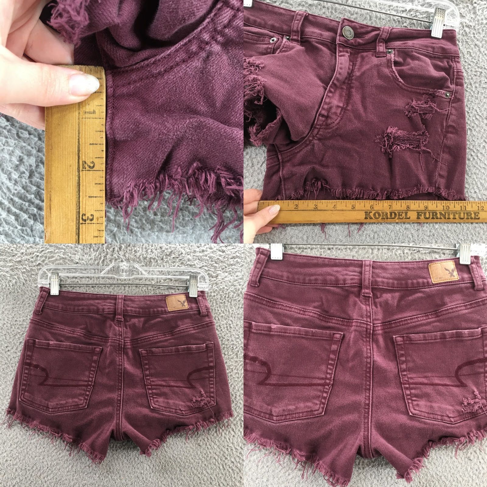 American Eagle Outfitters American Eagle Outfitters Cut-off Shorts Womens 4 Purple Zip Fly Denim 28 Inseam 2.5 in Distressed 5-Pocket Regular Rise Mid Vintage: No Size 27" / US 4 / IT 40 - 8 Thumbnail
