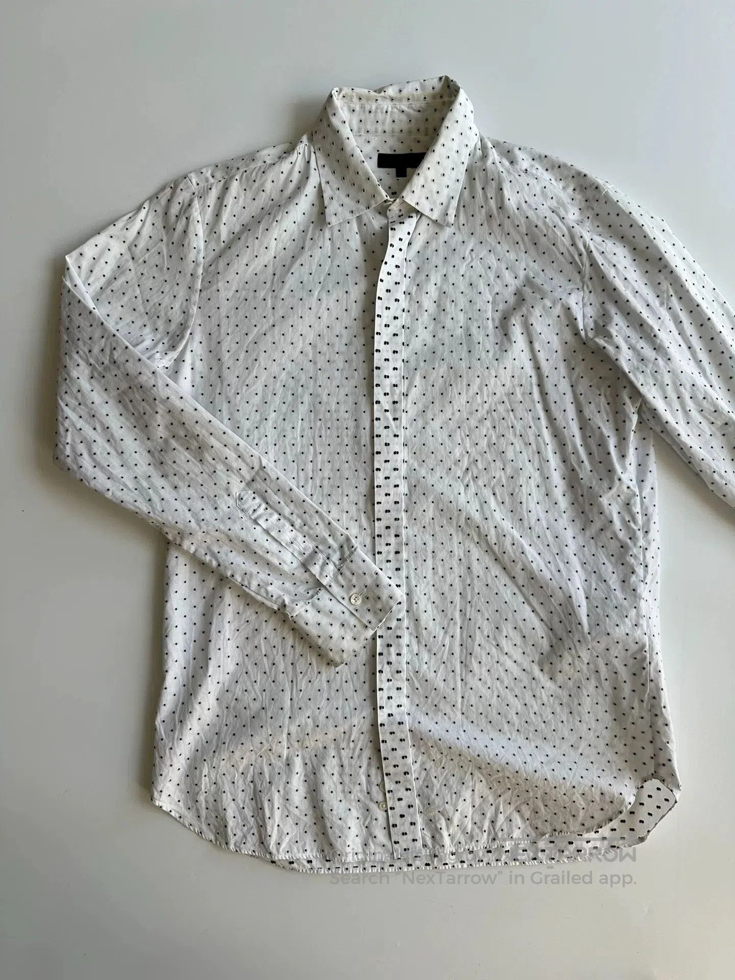 Ann Demeulemeester Ann Demeulemeester Embroidered Polka Dot Shirt. Size L / US 10 / IT 46 - 2 Thumbnail