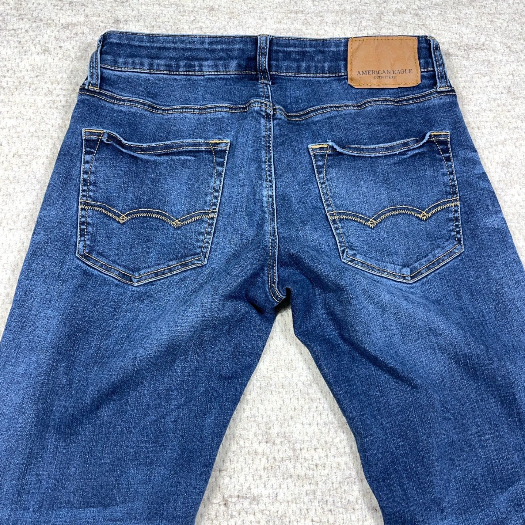 American Eagle Outfitters American Eagle Outfitters Jeans Men 30x30 Slim Fit Straight Leg Dark Wash Flex Whiskered B9 Size US 30 / EU 46 - 6 Thumbnail