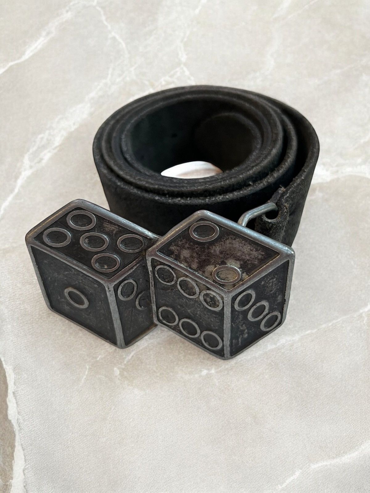 Leather × Vintage Casino Dice METAL BELT Vintage Leather diesel style avant Size ONE SIZE - 1 Thumbnail