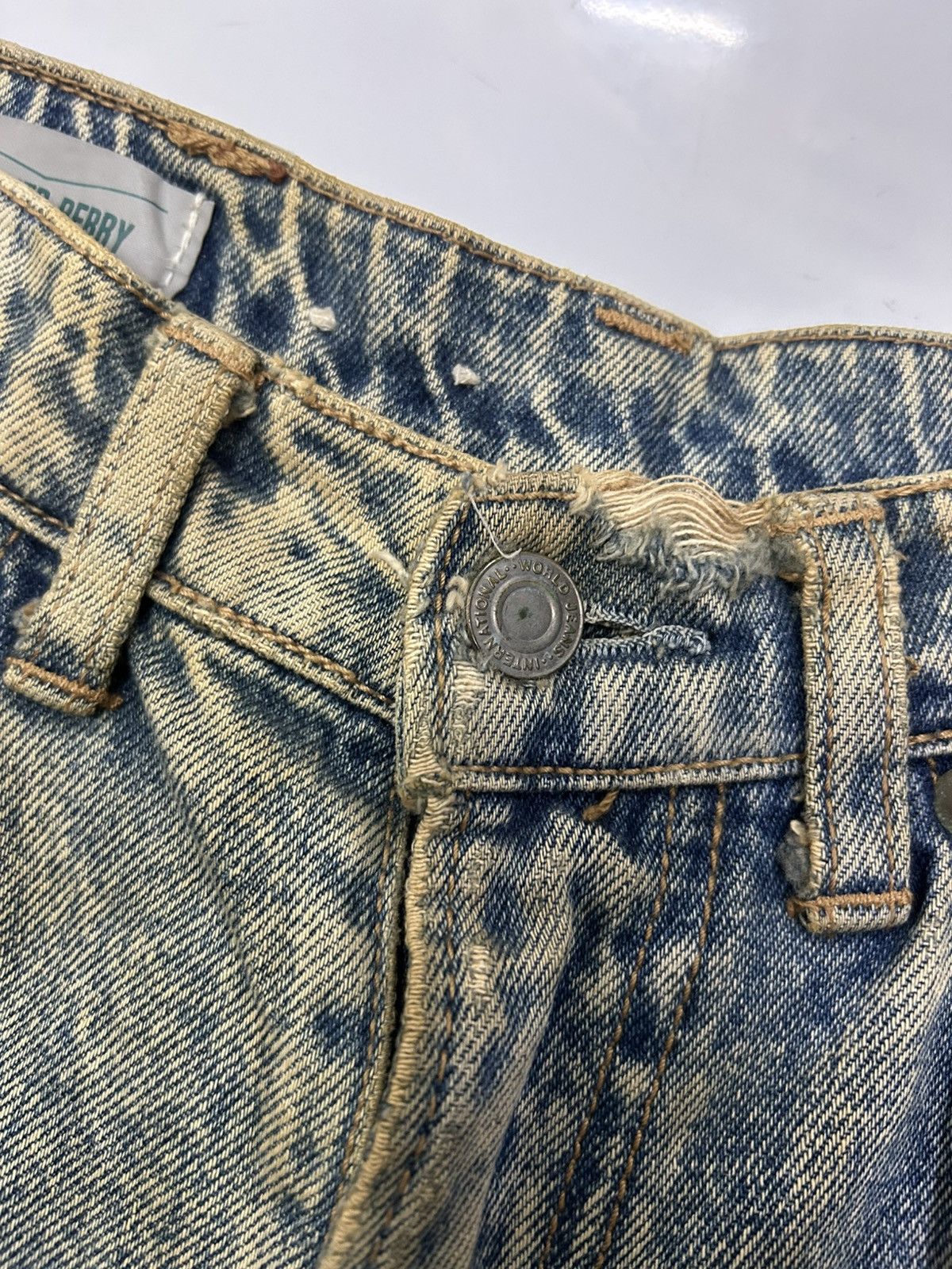 Japanese Brand Vintage Japanese Mud wash Distressed Tapered Jeans Size US 30 / EU 46 - 17 Thumbnail