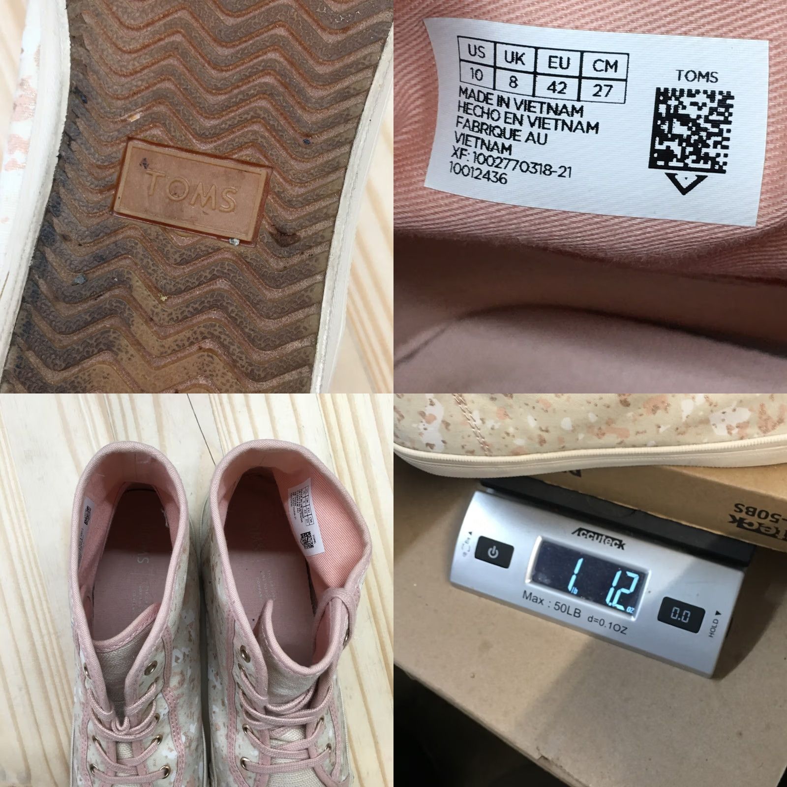 Toms TOMS Womens 10 Camarillo Floral High Top Sneakers Beige Pink - Floral, Casual, Lace Up, Fabric Upper, 10012436, White, Beige, Womens, Sneaker Size L / US 10 / IT 46 - 9 Thumbnail