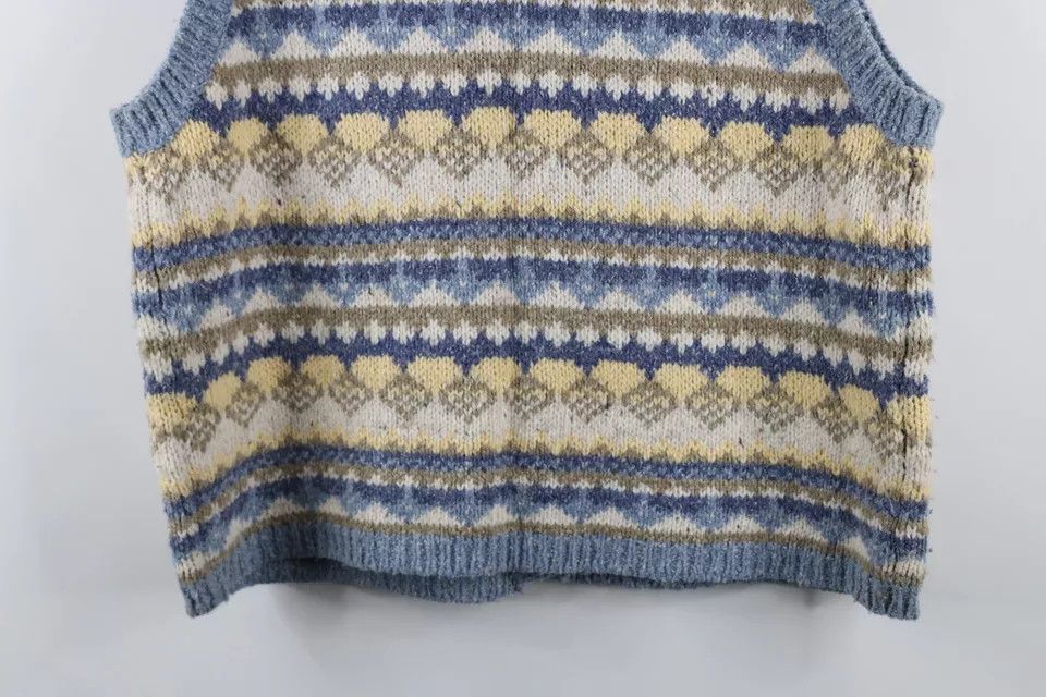 Vintage Vintage 90s Streetwear Fair Isle Knit Cardigan Sweater Vest Size XL / US 12-14 / IT 48-50 - 7 Thumbnail