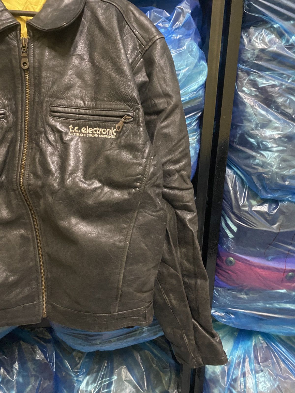 Other Vintage t.c electronic FORCE Real Leather Jacket Embroidered Size US M / EU 48-50 / 2 - 7 Thumbnail