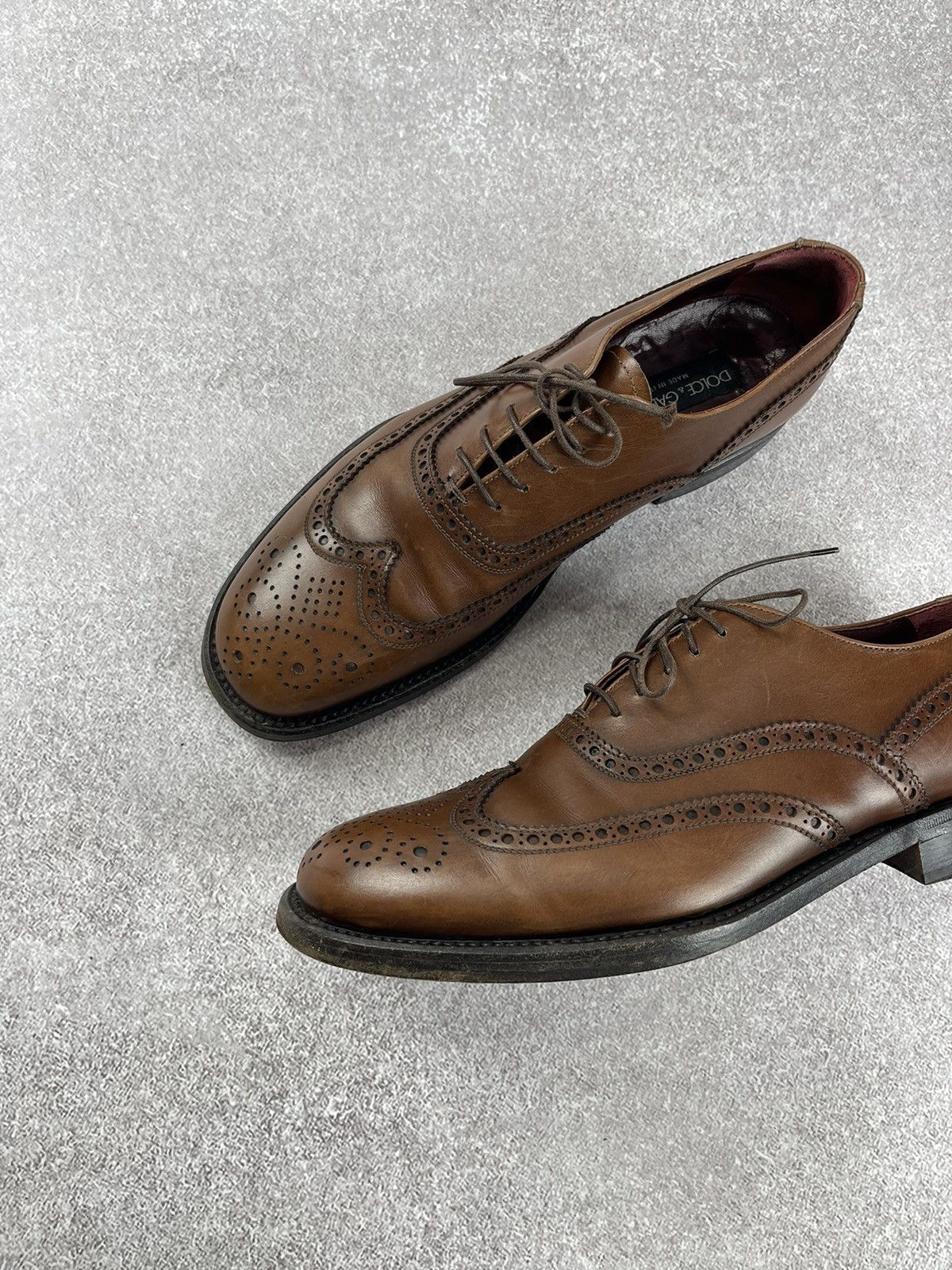 Dolce & Gabbana Dolce & Gabbana Vintage Leather Brogue Derby Men’s Shoes Size US 9 / EU 42 - 3 Thumbnail