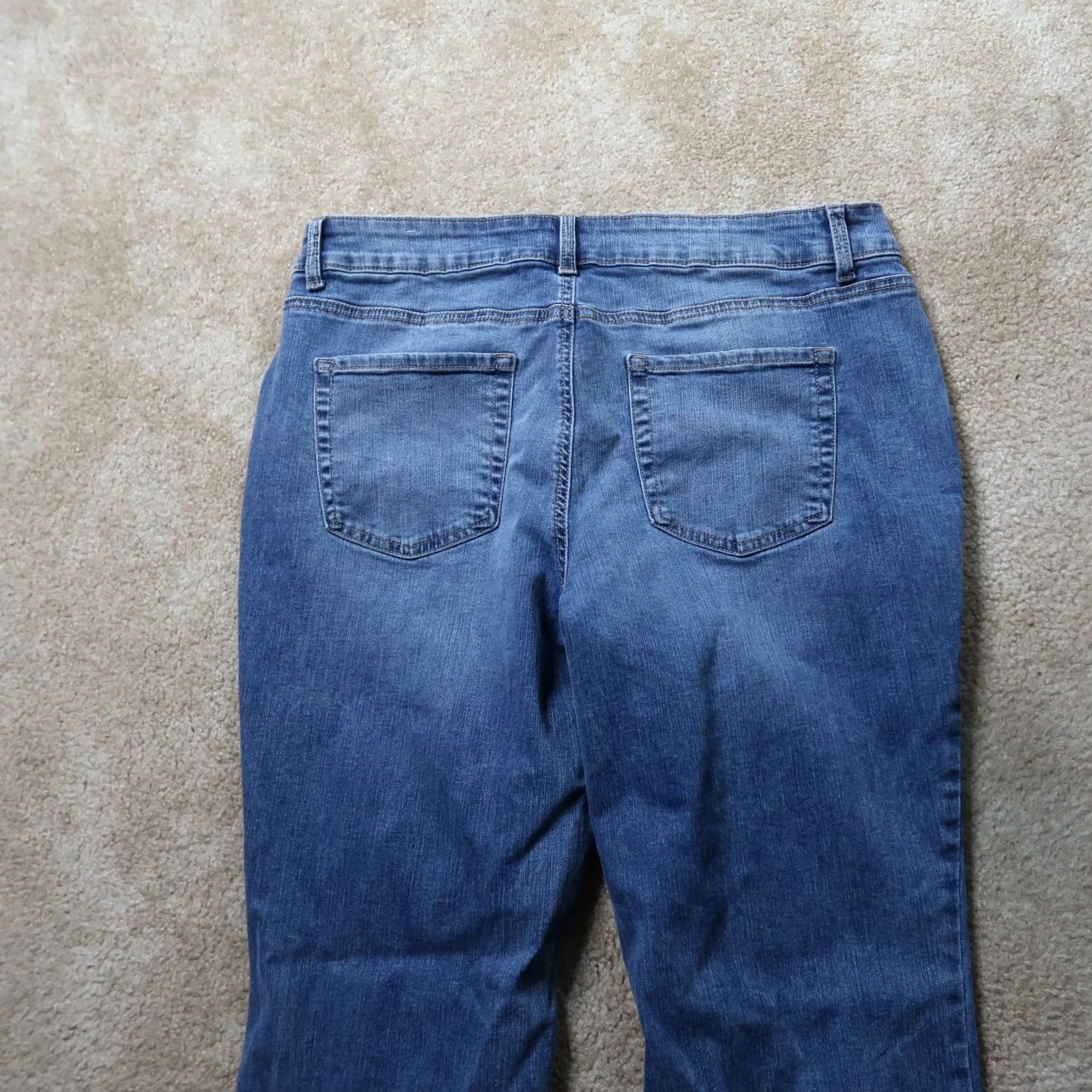 Vintage Maurices Jeans Classic Mid Rise Flare Leg Denim Blue 16 Women Adults 29in 5-Pocket Stretch Size 38" / US 16 / IT 52 - 5 Thumbnail