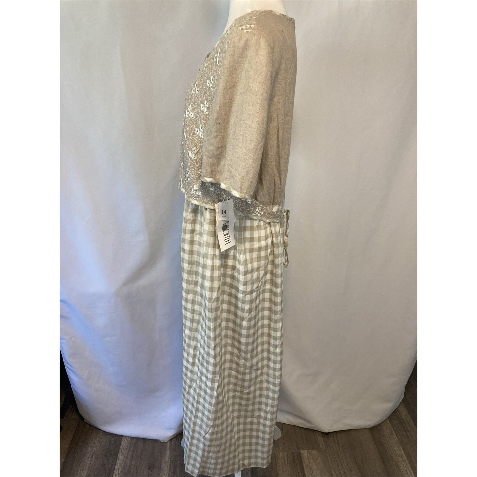 Other Vtg Plaza South Dress Women’s 14 Cottage Gingham Prairie NEW Size XL / US 12-14 / IT 48-50 - 5 Thumbnail