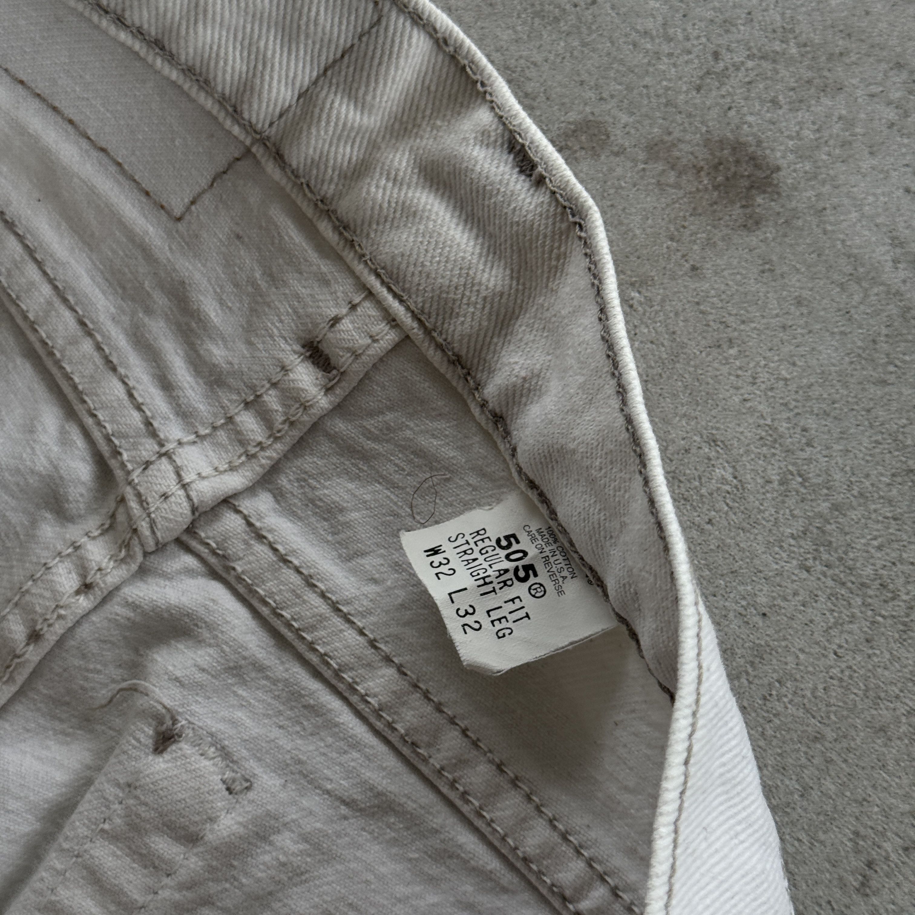 Levi's Vintage Levi's 505 Regular Fit White Jeans Size US 32 / EU 48 - 6 Thumbnail