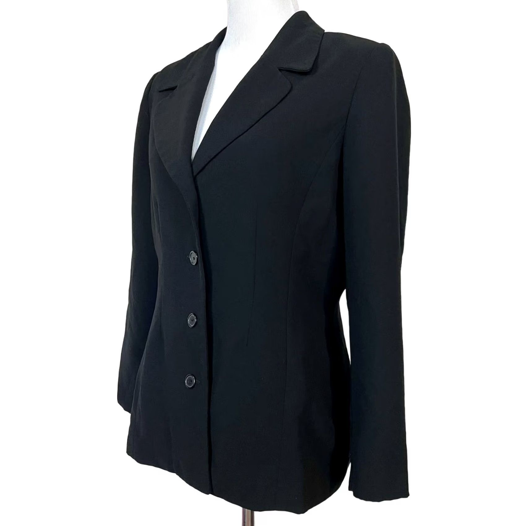 Mary McFadden Mary McFadden Blazer Jacket Black Button Front Sz 10 Womens Shirt Blazer Size L / US 10 / IT 46 - 2 Thumbnail