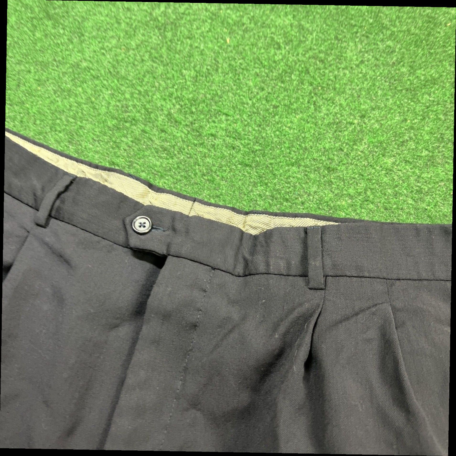 Vintage Mens Giorgio Sanetti Navy Super 100s Italy Pleated Cuffed Dress Pants 36 x 30 Size US 36 / EU 52 - 5 Thumbnail